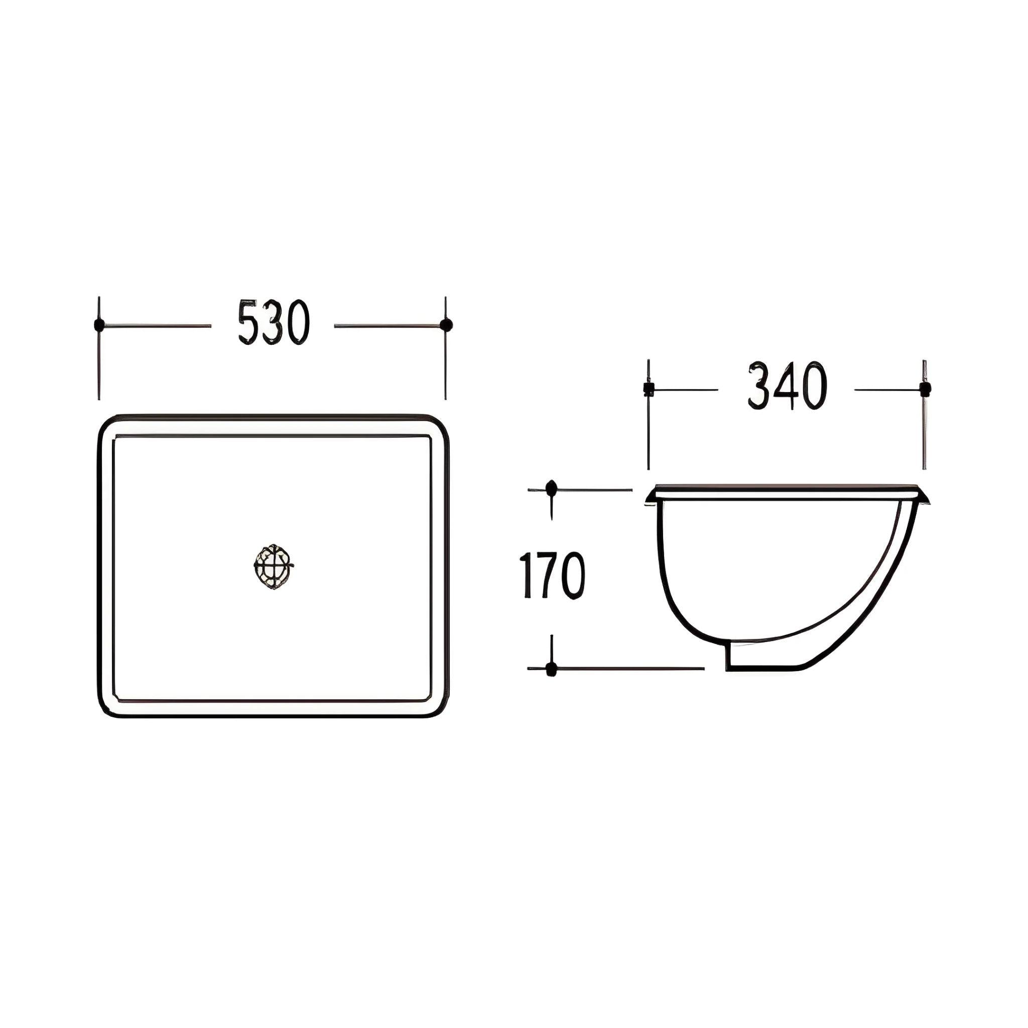POSEIDON UNDER COUNTER BASIN GLOSS WHITE 530MM