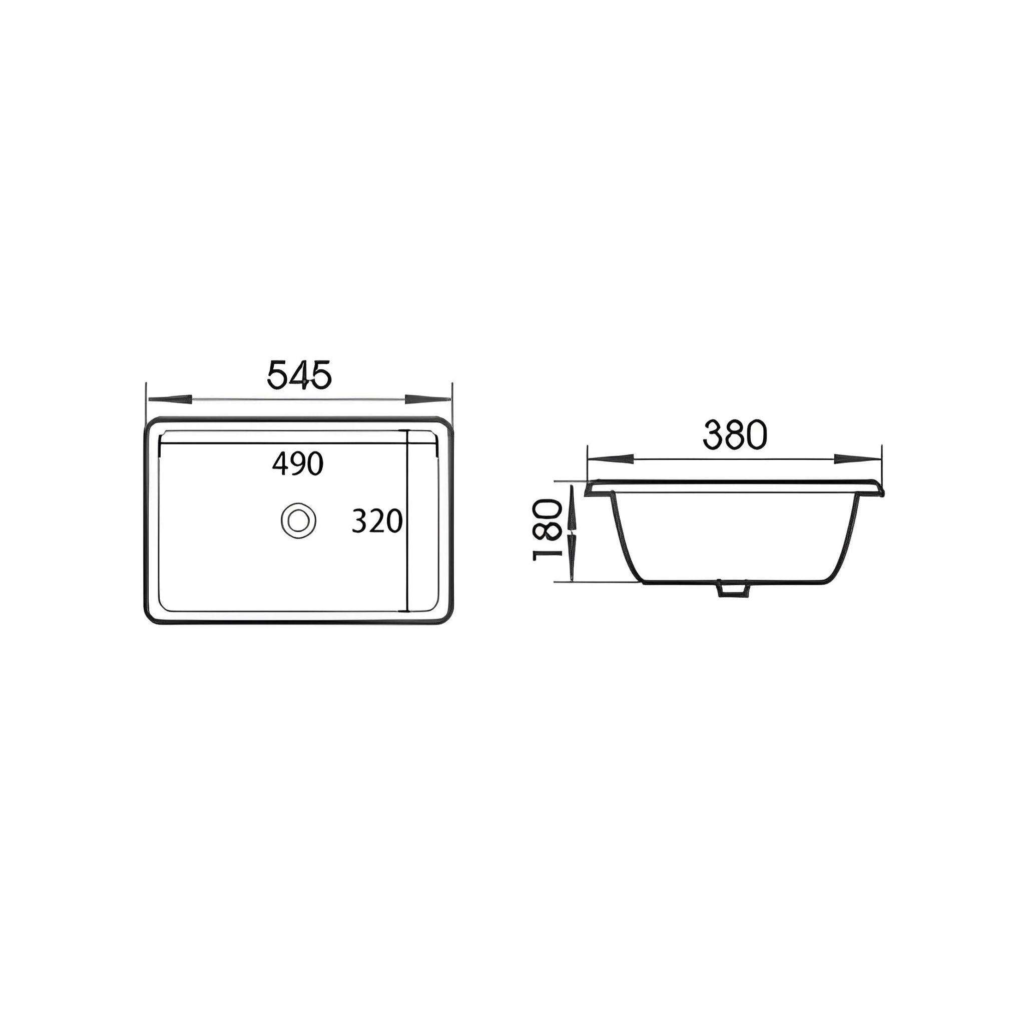 POSEIDON UNDER COUNTER BASIN GLOSS WHITE 545MM