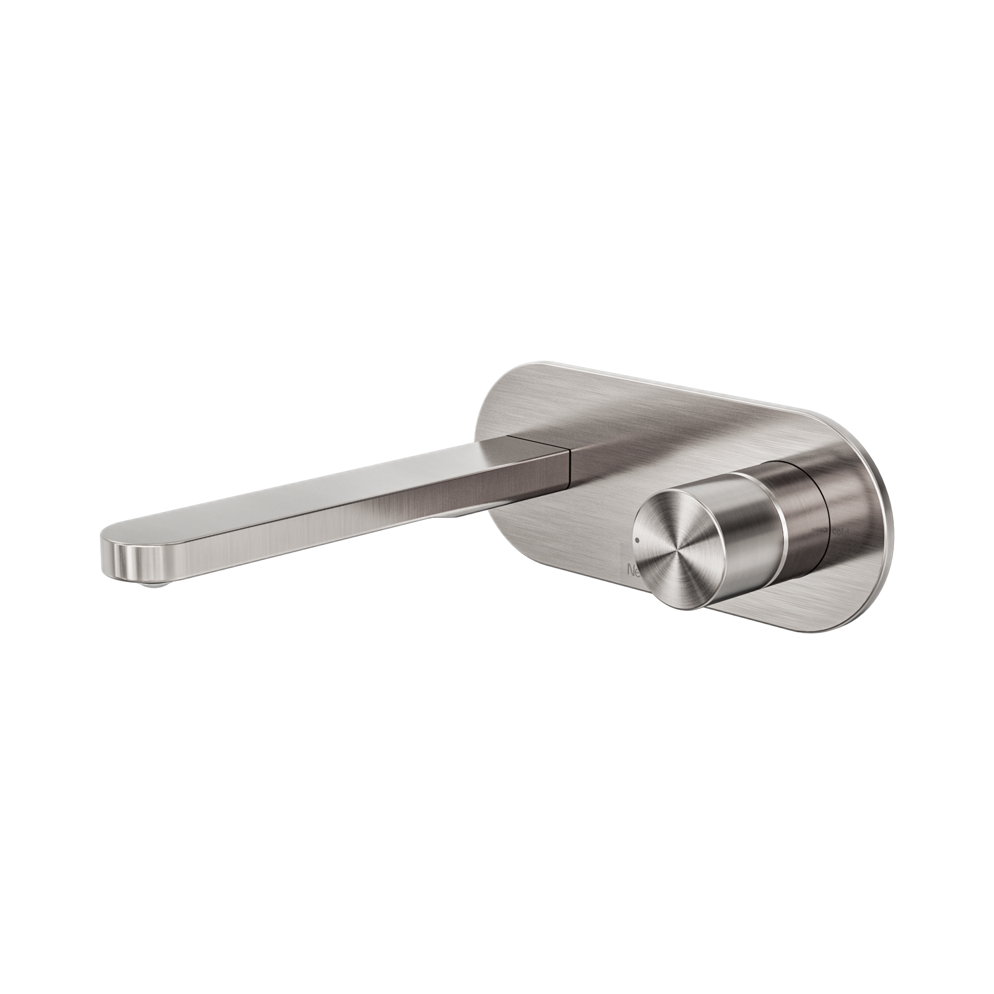 NERO PURE PROGRESSIVE WALL BASIN / BATH MIXER 200MM BRUSHED NICKEL