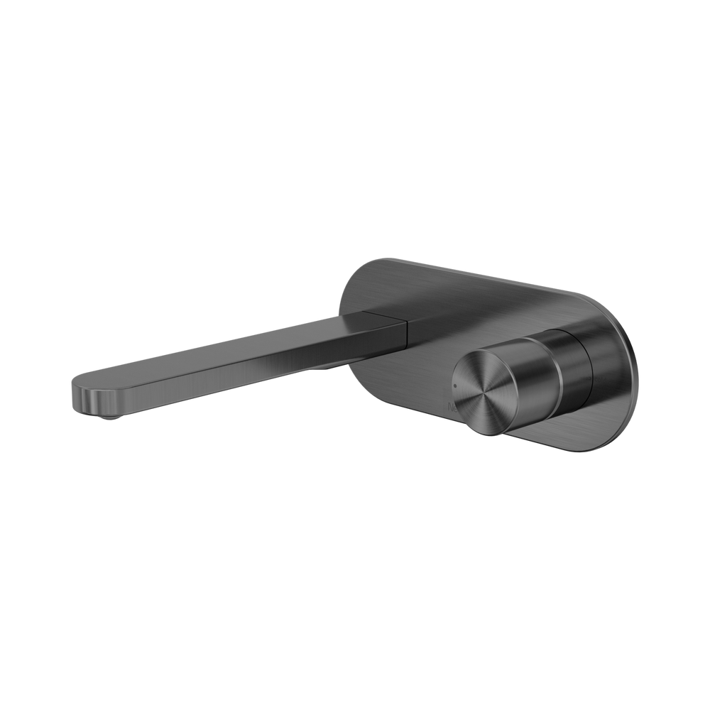 NERO PURE LEAD FREE PROGRESSIVE WALL BASIN / BATH MIXER 200MM GRAPHITE