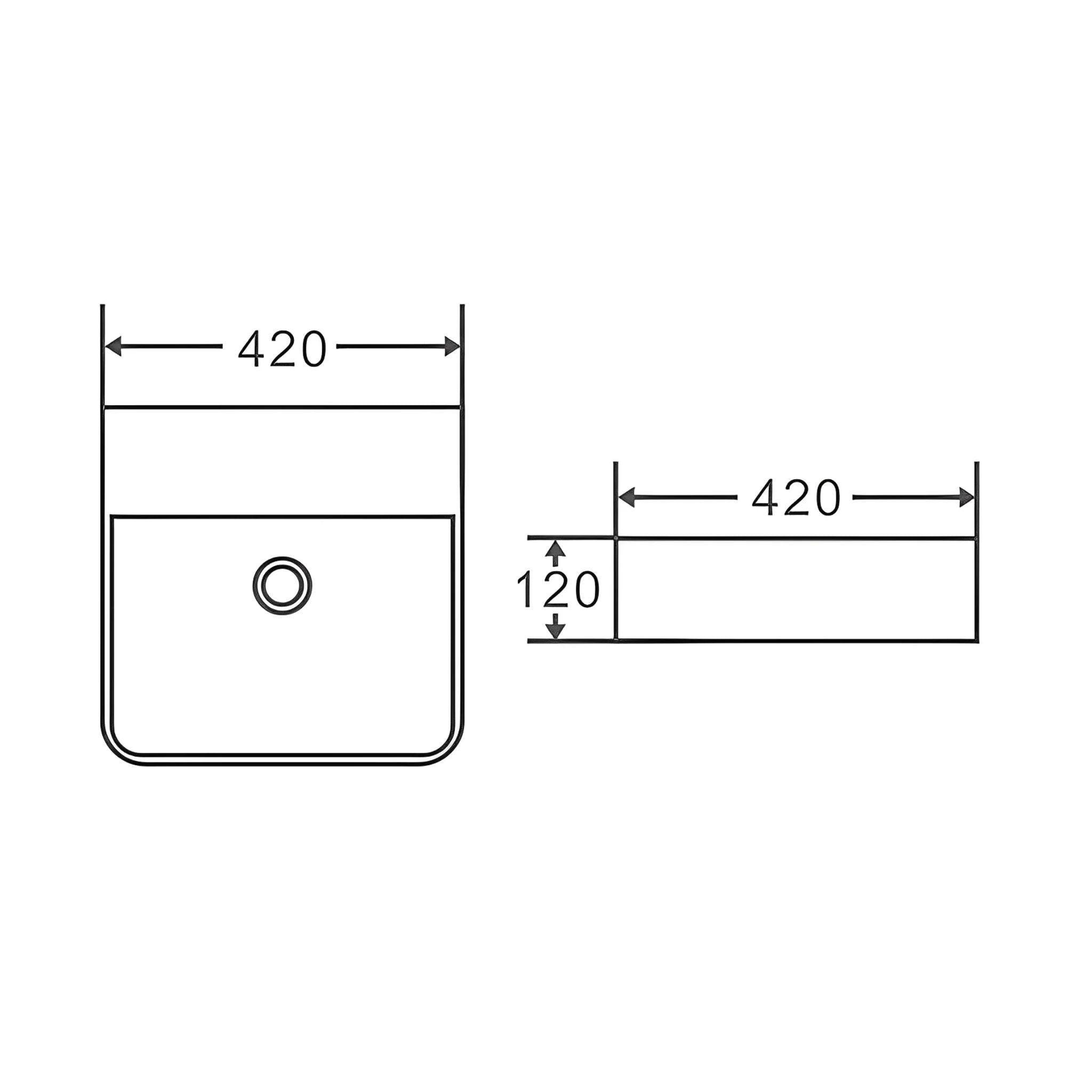 POSEIDON WALL HUNG / ABOVE COUNTER BASIN GLOSS WHITE 420MM