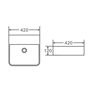 POSEIDON WALL HUNG / ABOVE COUNTER BASIN GLOSS WHITE 420MM