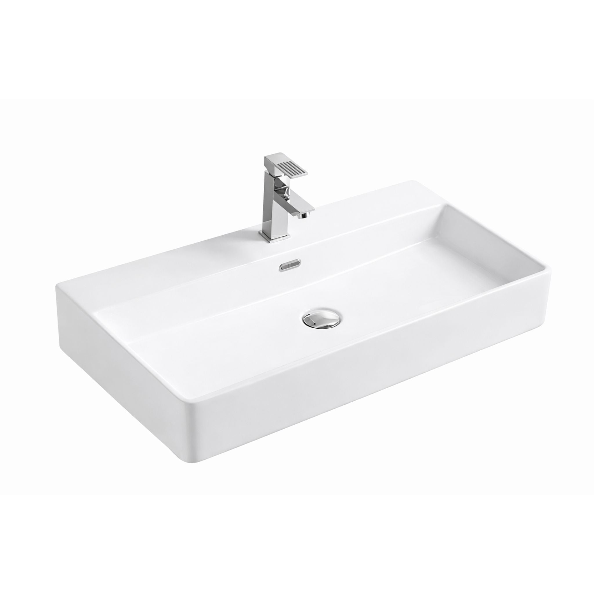 POSEIDON WALL HUNG / ABOVE COUNTER BASIN GLOSS WITH OVERFLOW GLOSS WHITE 700MM