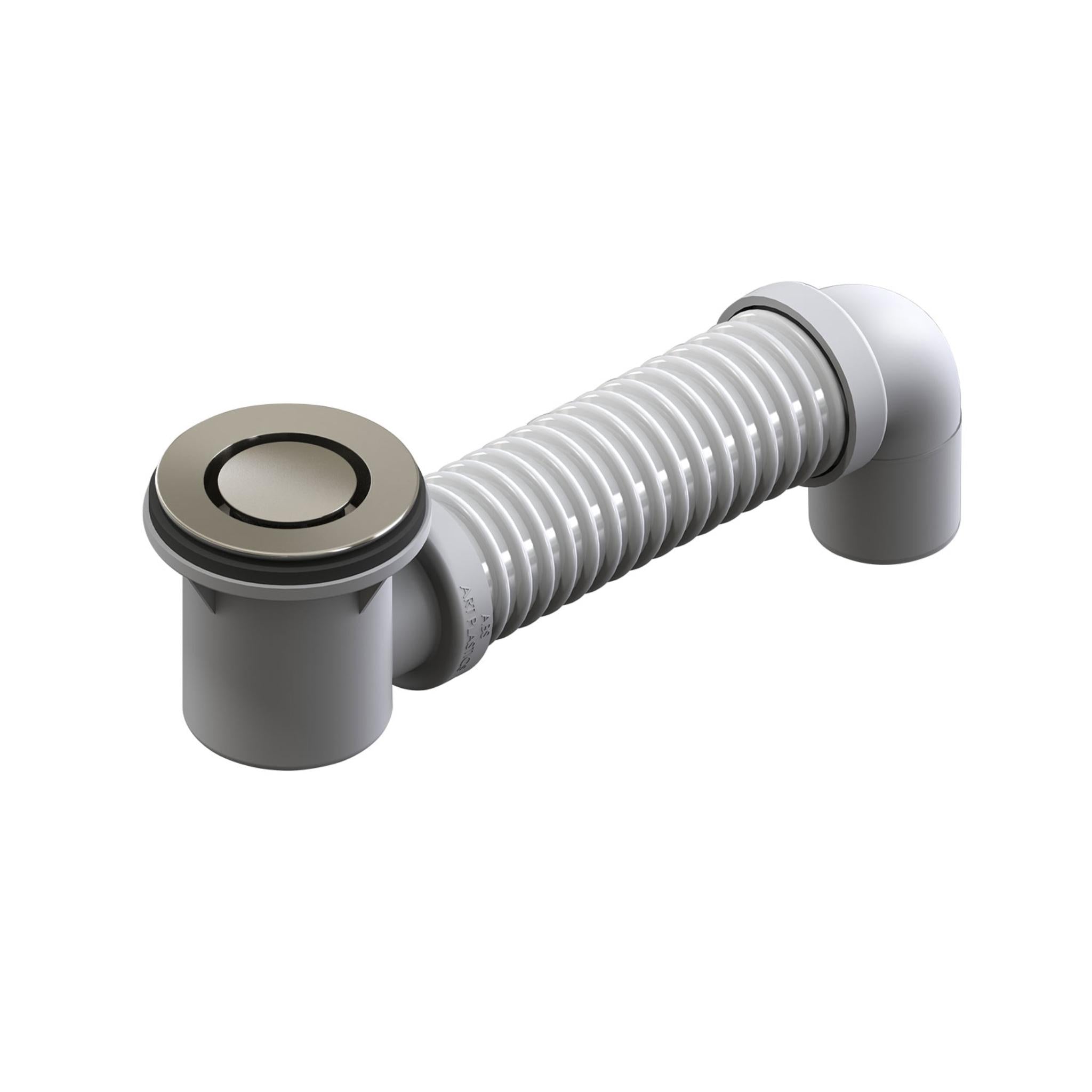 JOHNSON SUISSE POP DOWN BATH PLUG AND WASTE WITH CONNECTOR 40MM BRUSHED NICKEL