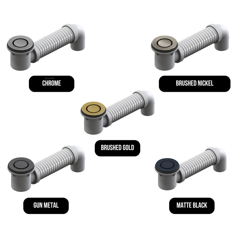 JOHNSON SUISSE POP DOWN BATH PLUG AND WASTE WITH CONNECTOR 40MM BRUSHED BRASS