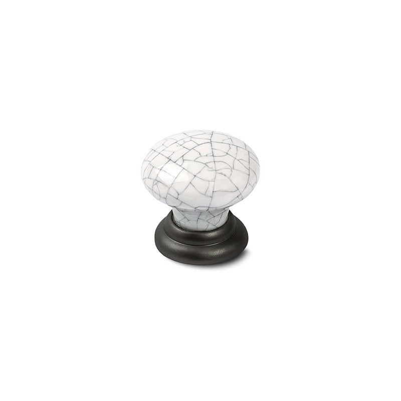 MODULR KNOB HANDLE 30MM PEWTER WHITE CRACKLE