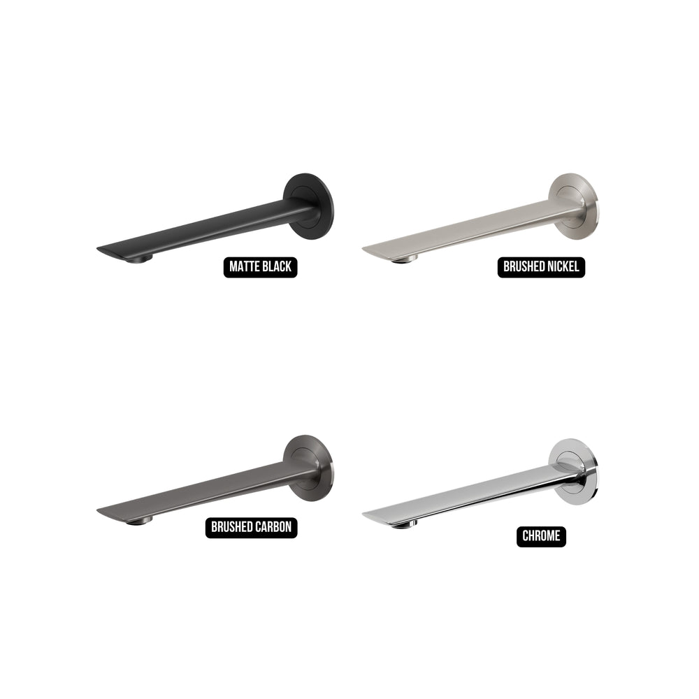 PHOENIX KUSABI WALL BASIN/BATH OUTLET 200MM BRUSHED CARBON