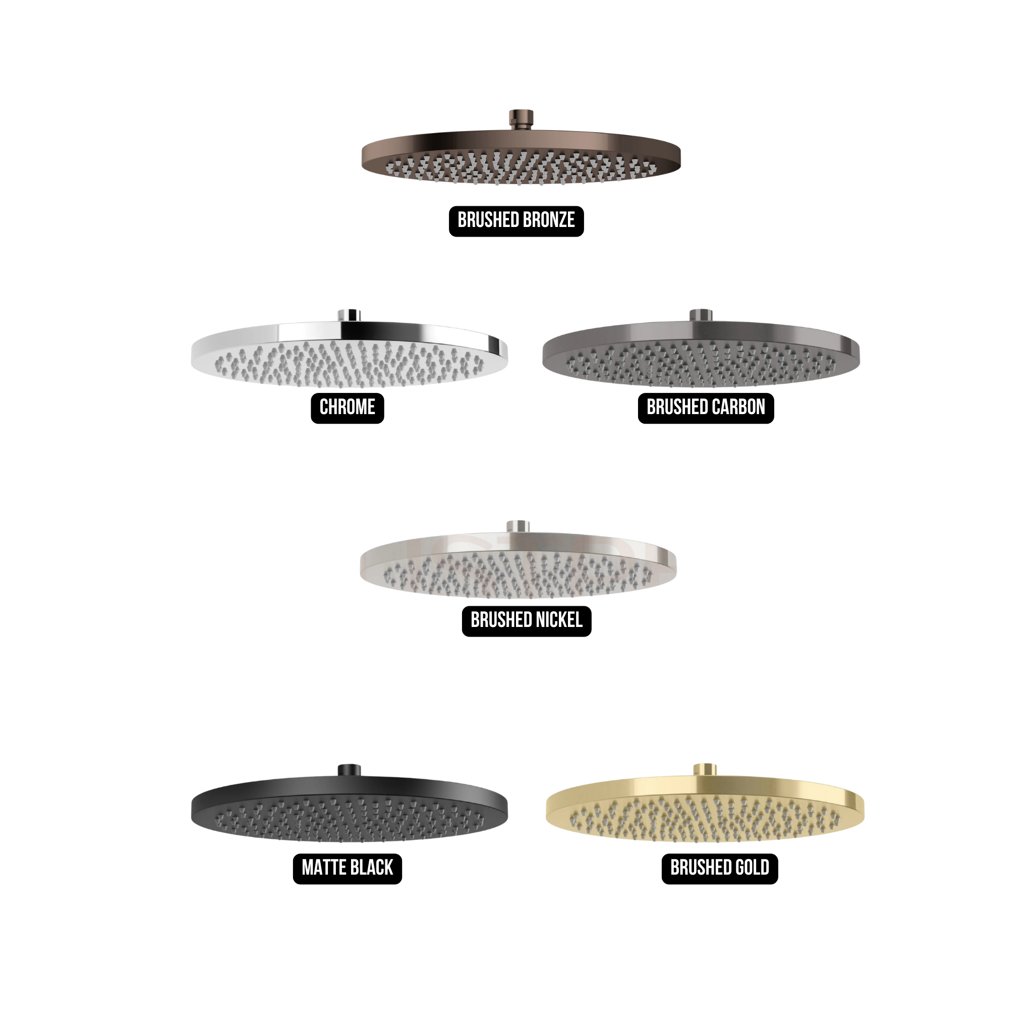 PHOENIX VIVID SHOWER ROSE ROUND 300MM BRUSHED GOLD