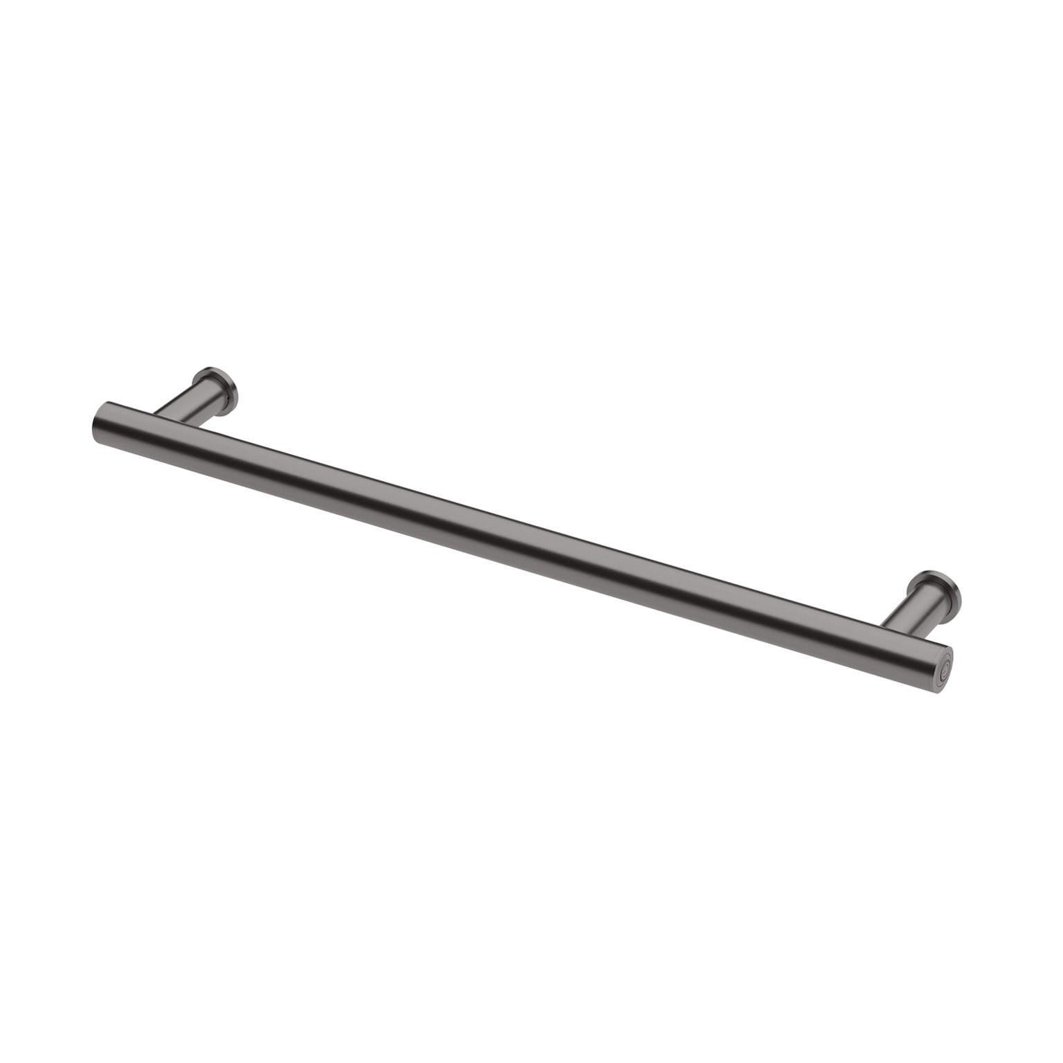 PHOENIX ROUND SINGLE HEATED TOWEL RAIL BRUSHED CARBON (AVAILABLE IN 600MM AND 800MM)