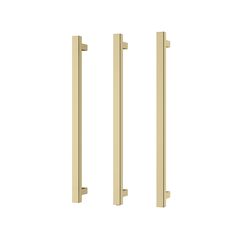 PHOENIX SQUARE TRIPLE HEATED TOWEL RAIL BRUSHED GOLD (AVAILABLE IN 600MM AND 800MM)
