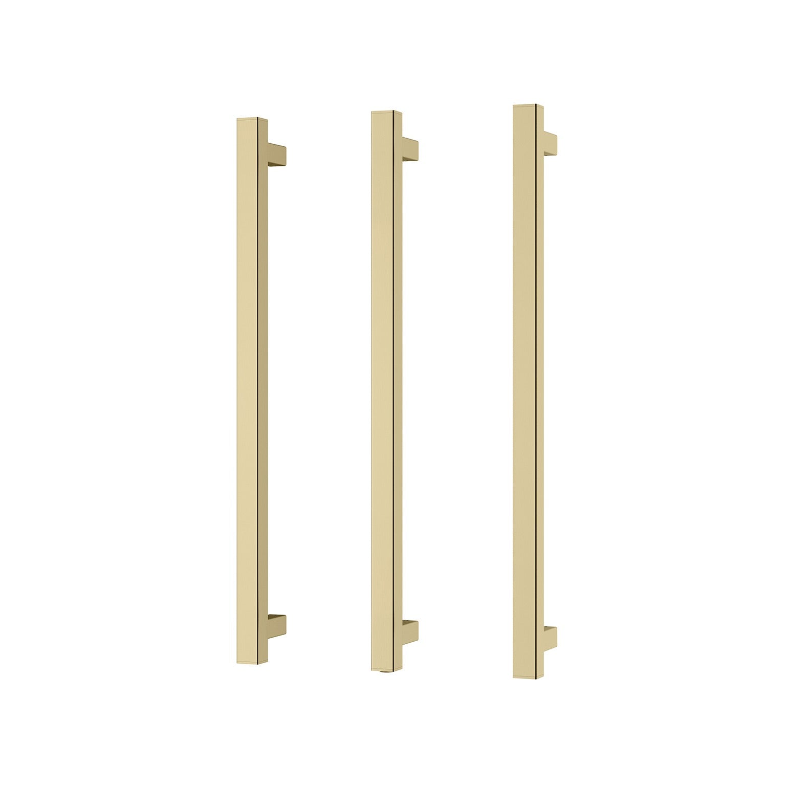 PHOENIX SQUARE TRIPLE HEATED TOWEL RAIL BRUSHED GOLD (AVAILABLE IN 600MM AND 800MM)