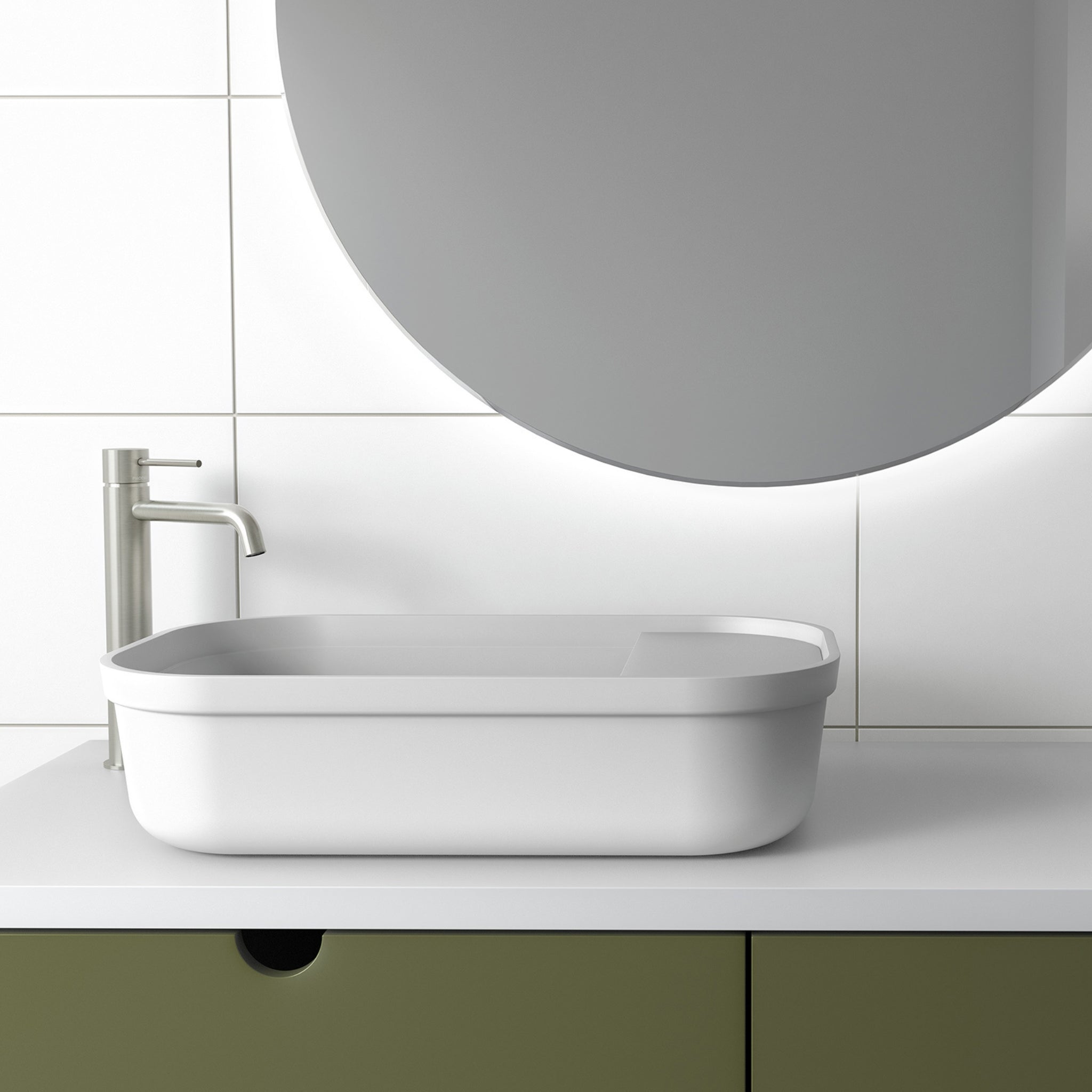 PHOENIX VIVID SLIMLINE LEAD FREE VESSEL MIXER OUTLET 289MM BRUSHED NICKEL