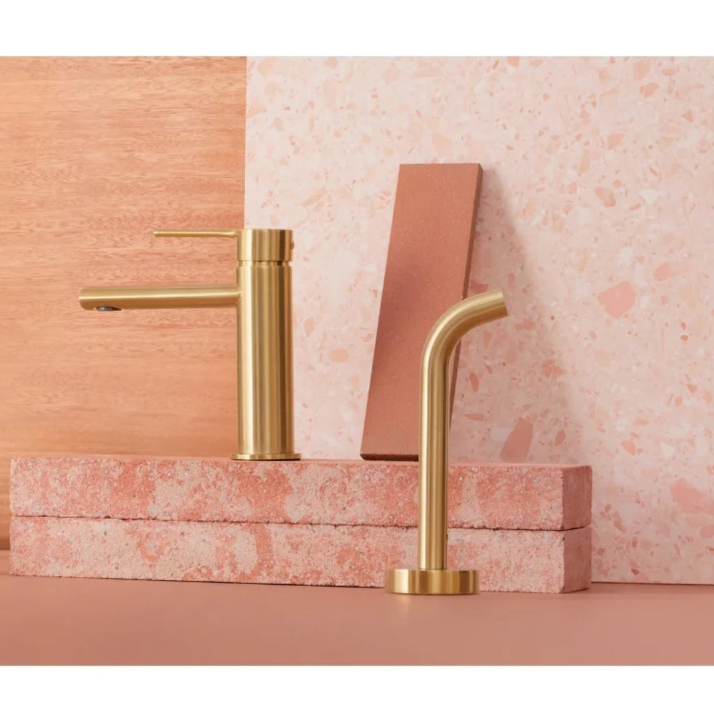 PHOENIX VIVID SLIMLINE OVAL BASIN MIXER BRUSHED GOLD