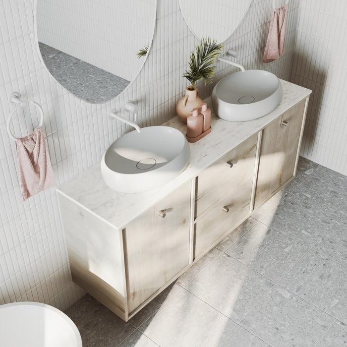 FIENZA POLAR SACCO SILICA FREE RECTANGULAR STONE BENCHTOP (AVAILABLE IN 600MM, 750MM, 900MM, 1200MM, 1500MM AND 1800MM)