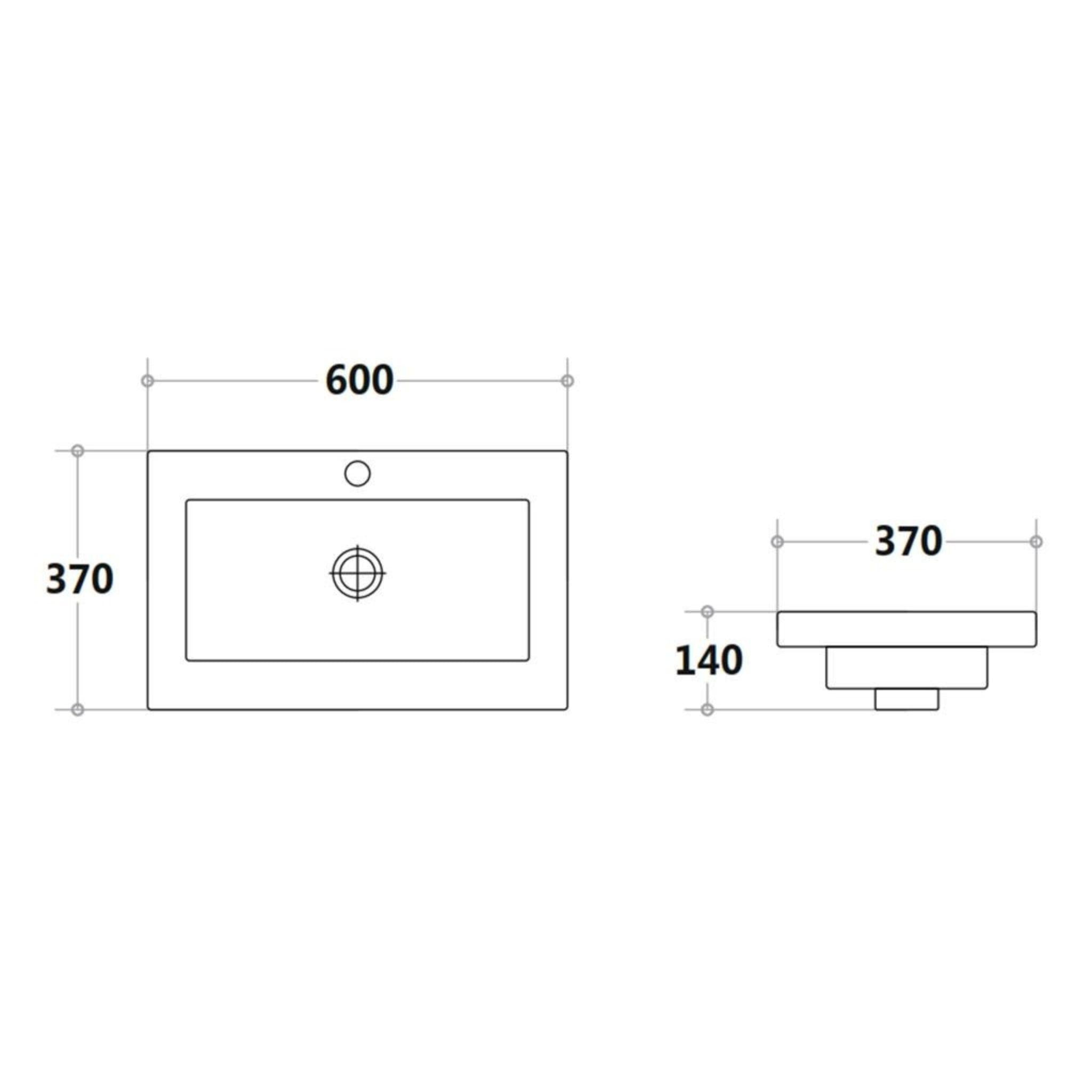 POSEDION SLIMLINE GLOSS WHITE SINGLE BOWL POLY VANITY TOP (AVAILABLE IN 600MM, 750MM AND 900MM)