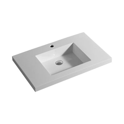 POSEIDON STANDARD GLOSS WHITE SINGLE BOWL POLY VANITY TOP (AVAILABLE IN 600MM, 750MM, 900MM AND 1200MM)