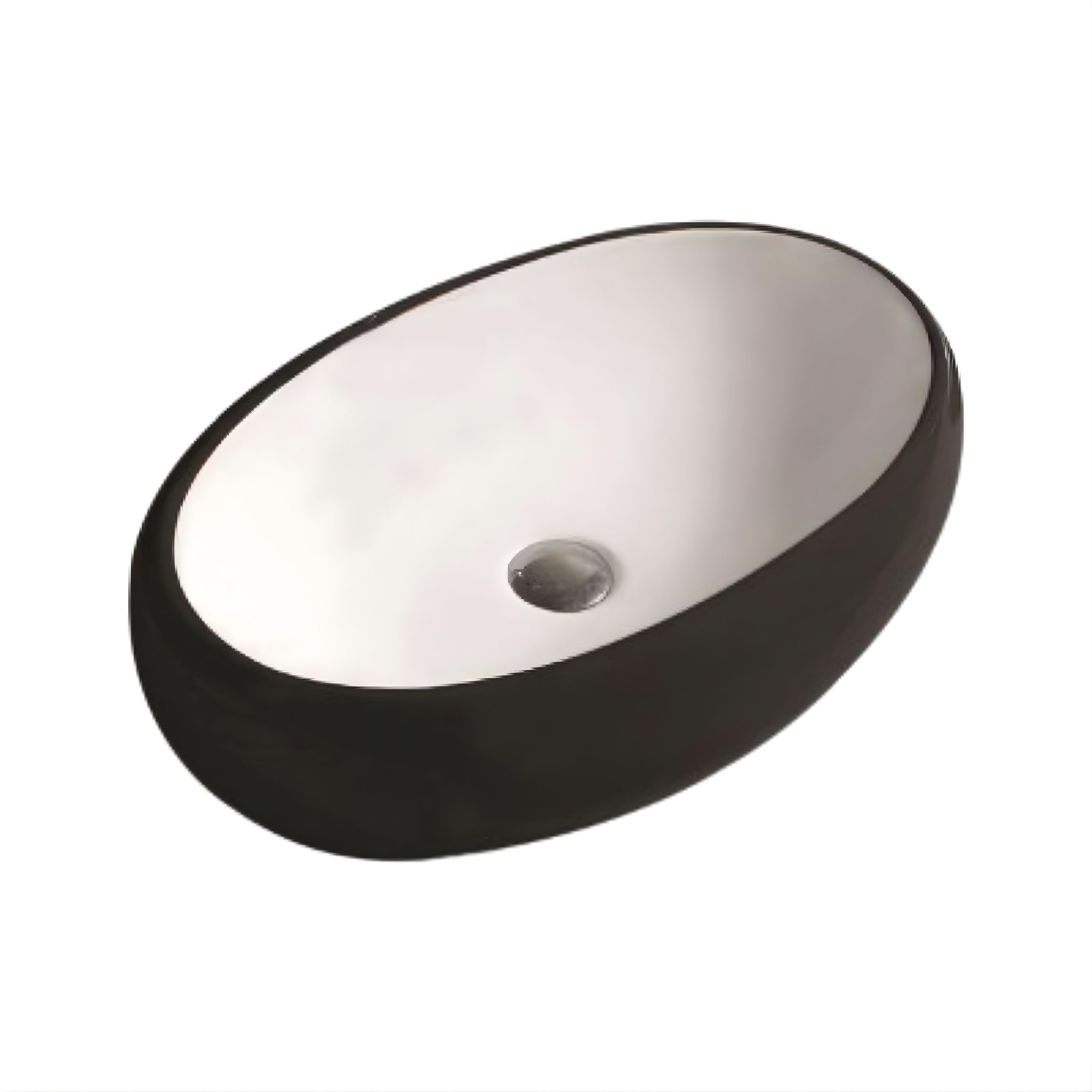 POSEIDON ORIA ABOVE COUNTER BASIN MATTE BLACK AND MATTE WHITE 600MM