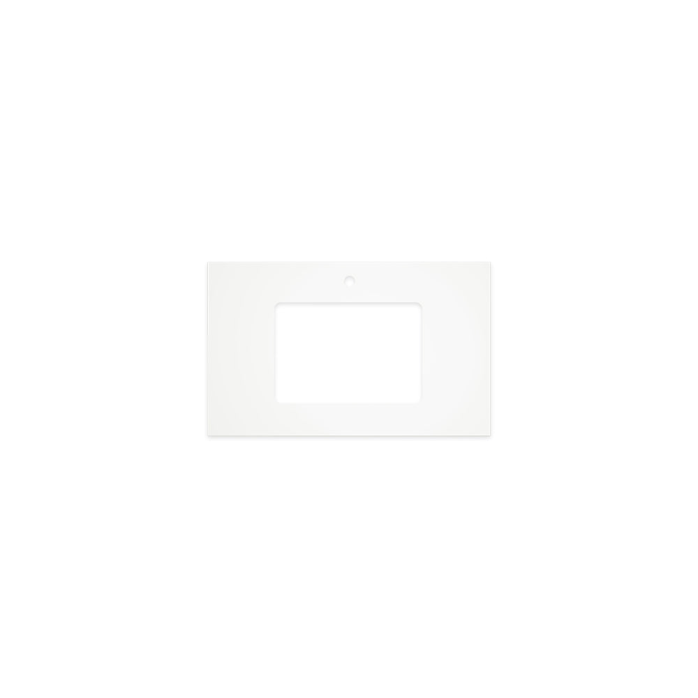 FIENZA PURE WHITE RECTANGULAR SOLID SURFACE BENCHTOP WITH UNDERMOUNT BASIN HOLE & TAP HOLE (AVAILABLE IN 600MM, 750MM, 900MM, 1200MM, 1500MM AND 1800MM)