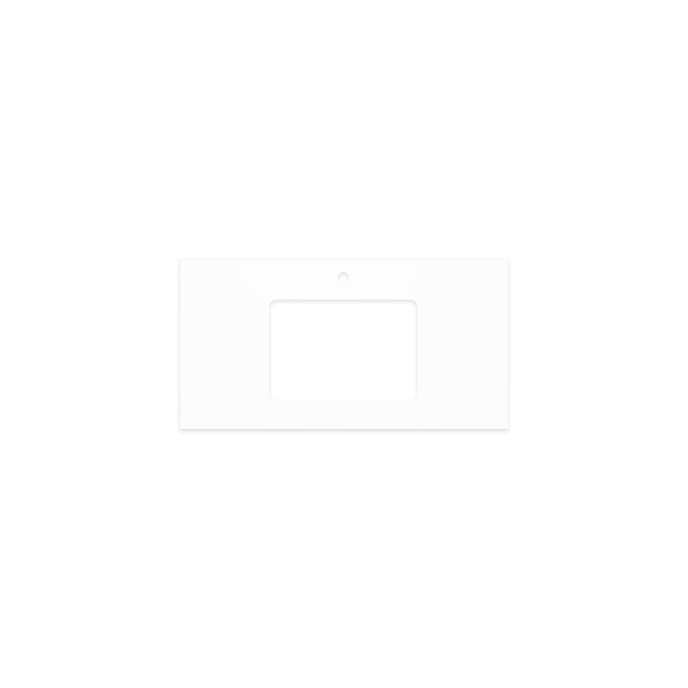 FIENZA PURE WHITE RECTANGULAR SOLID SURFACE BENCHTOP WITH UNDERMOUNT BASIN HOLE & TAP HOLE (AVAILABLE IN 600MM, 750MM, 900MM, 1200MM, 1500MM AND 1800MM)