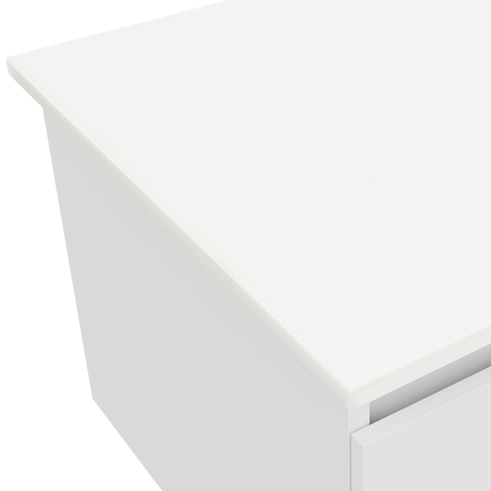 FIENZA PURE WHITE CURVED SOLID SURFACE BENCHTOP (AVAILABLE IN 750MM, 900MM, 1200MM AND 1500MM)