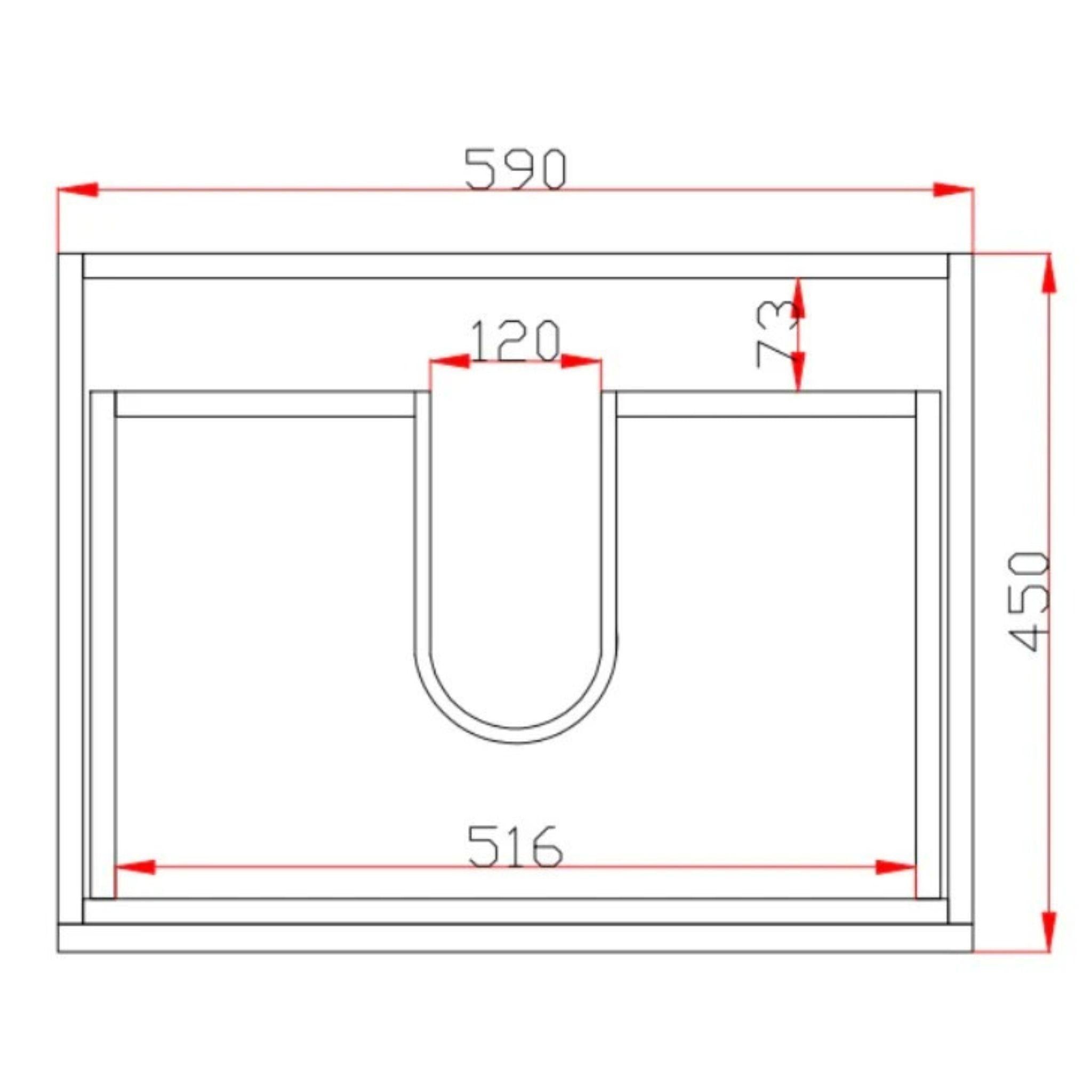 POSEIDON WHITE OAK 600MM WALL HUNG VANITY