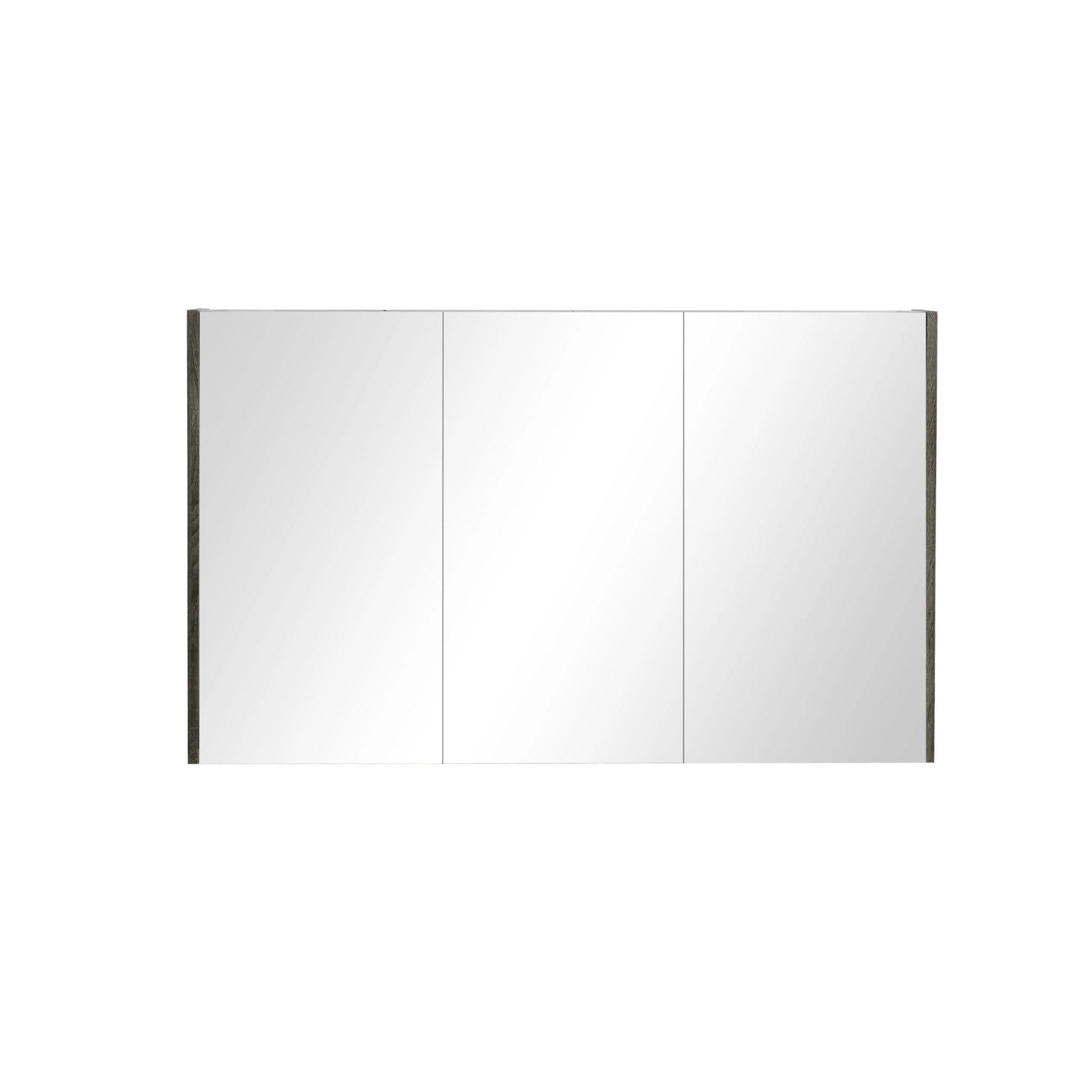 POSEIDON QUBIST DARK GREY MIRROR SHAVING CABINET 1200X720MM