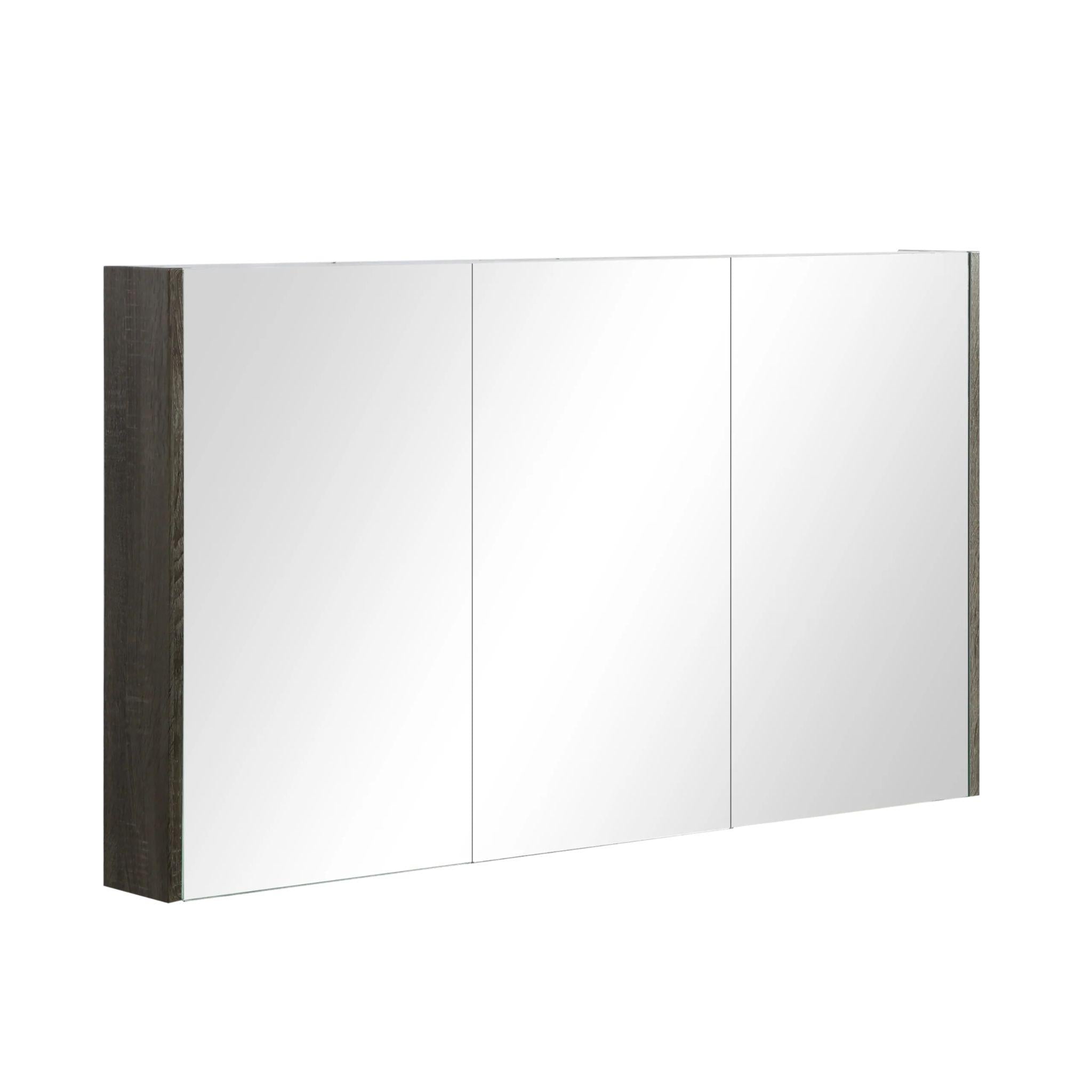 POSEIDON QUBIST DARK GREY MIRROR SHAVING CABINET 1200X720MM