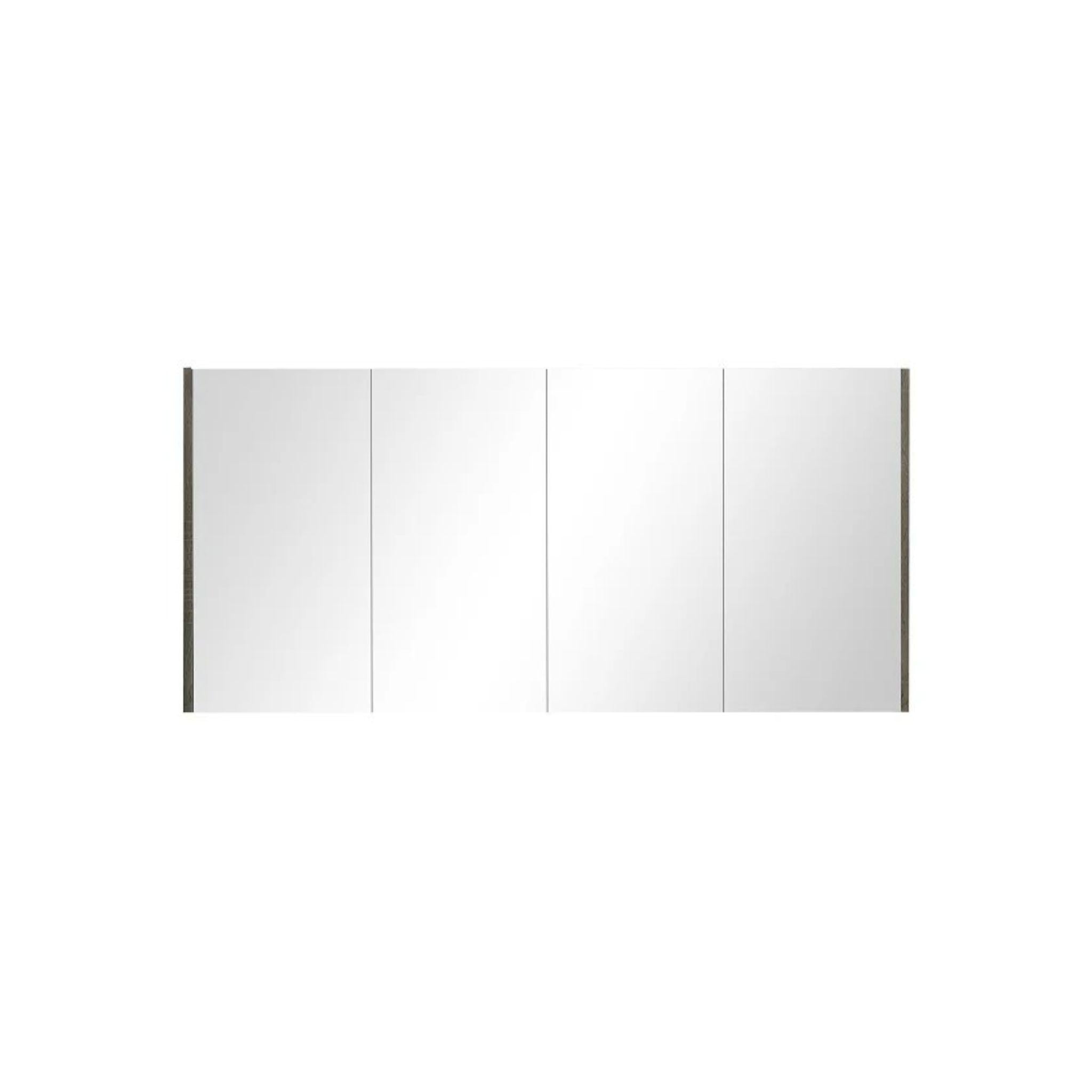 POSEIDON QUBIST DARK GREY MIRROR SHAVING CABINET 1500X720MM