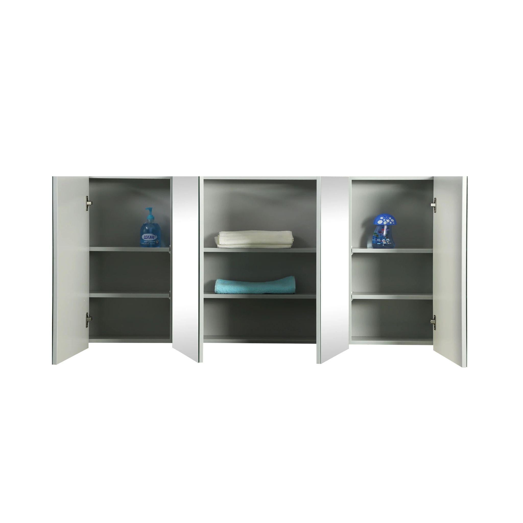 POSEIDON QUBIST WHITE OAK MIRROR SHAVING CABINET 1500X720MM