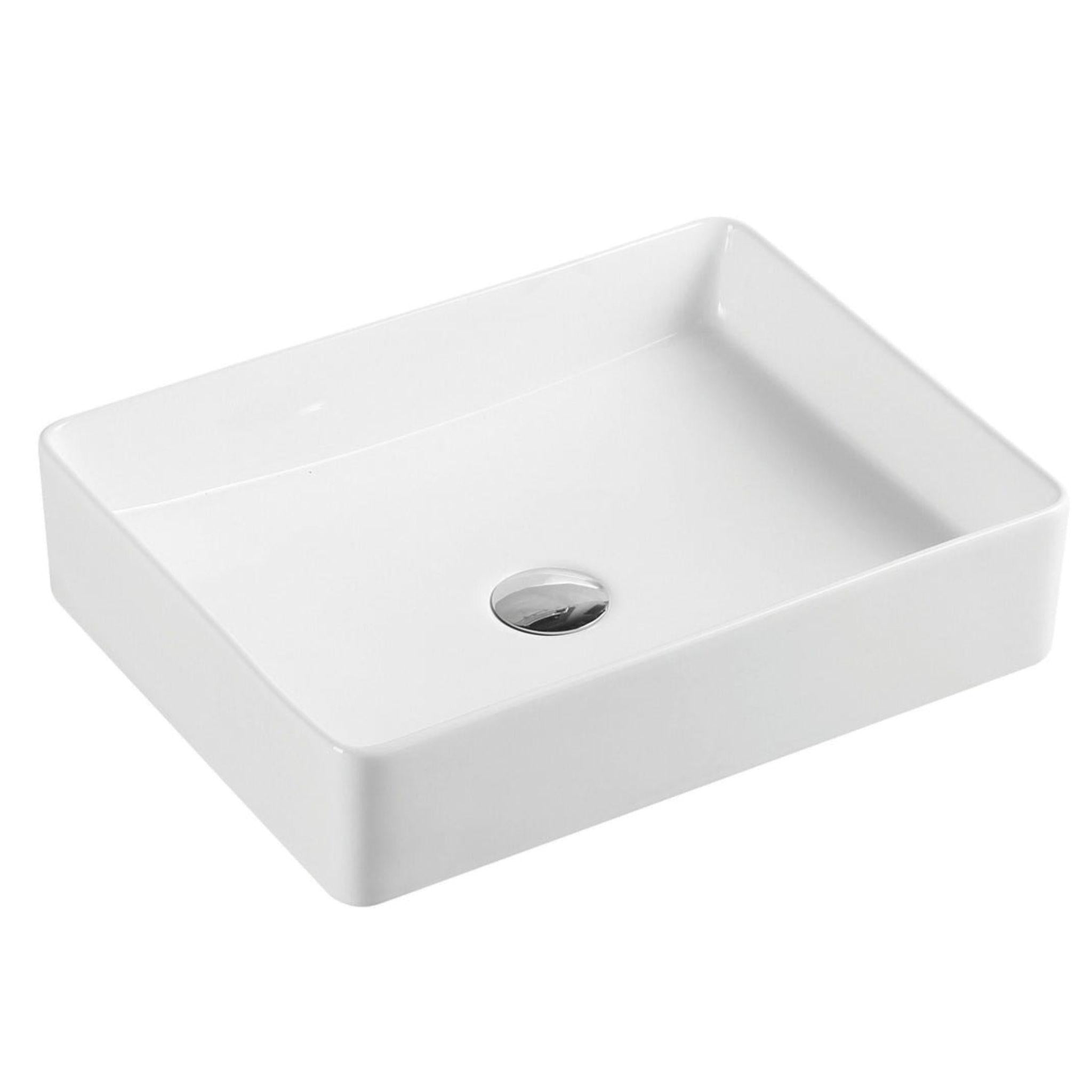 MERCIO QTRO RECTANGULAR ABOVE COUNTER BASIN GLOSS WHITE 510MM