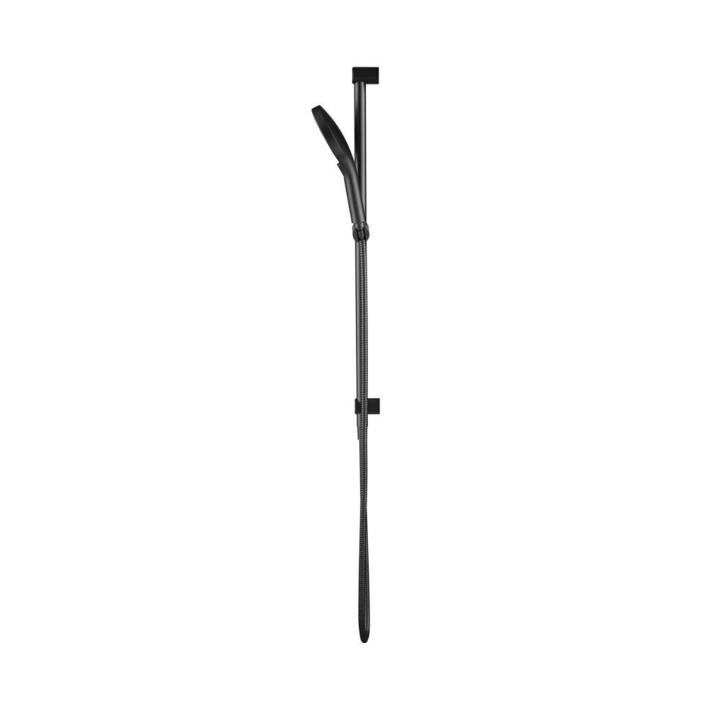 BELLA VISTA MICA FLUTED SHOWER RAIL INBUILT INLET 802MM GUN METAL