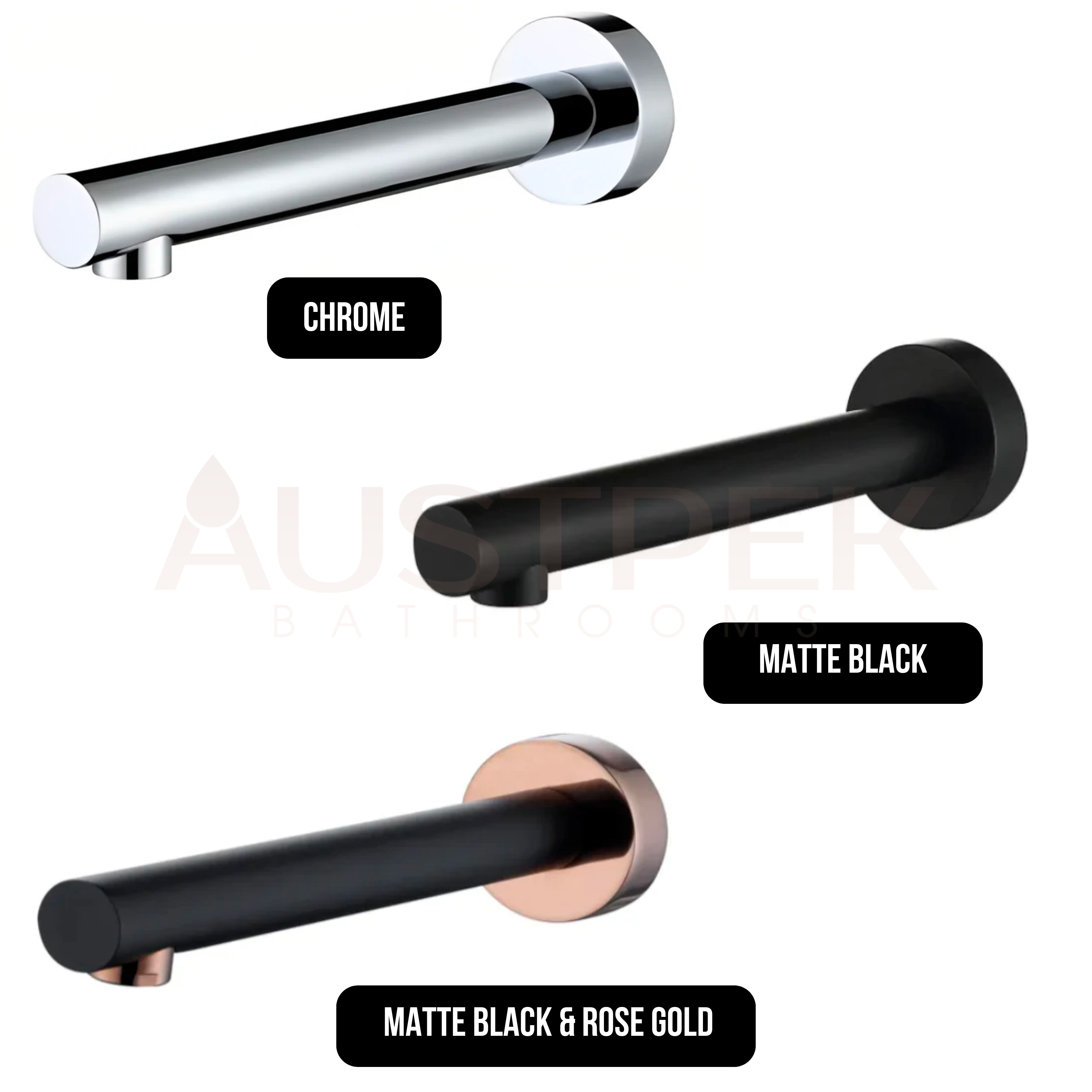 INSPIRE ROUL BATH SPOUT MATTE BLACK AND ROSE GOLD