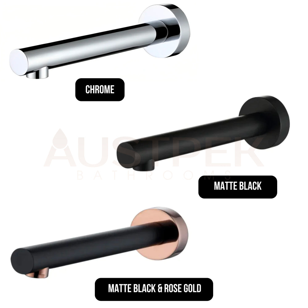 INSPIRE ROUL BATH SPOUT 180MM MATTE BLACK