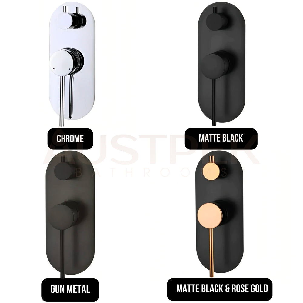 INSPIRE ROUL WALL DIVERTER MIXER 200MM MATTE BLACK