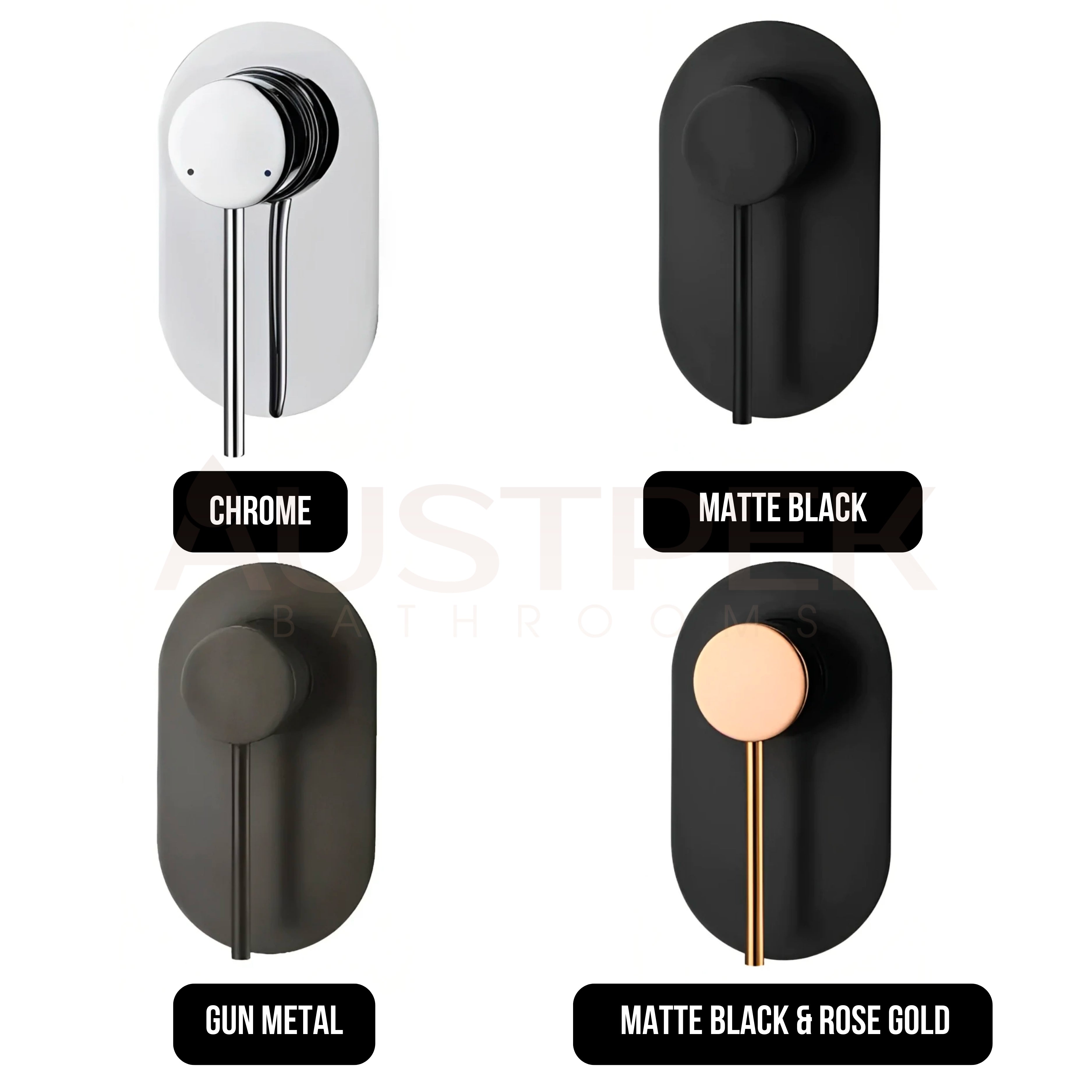 INSPIRE ROUL SHOWER MIXER 120MM MATTE BLACK AND ROSE GOLD