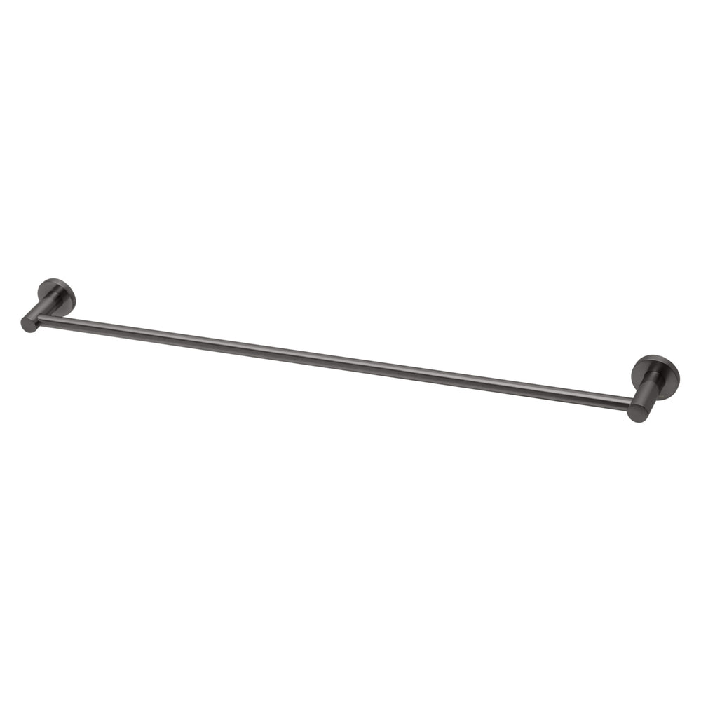 PHOENIX RADII SINGLE NON-HEATED TOWEL RAIL ROUND PLATE 800MM BRUSHED CARBON