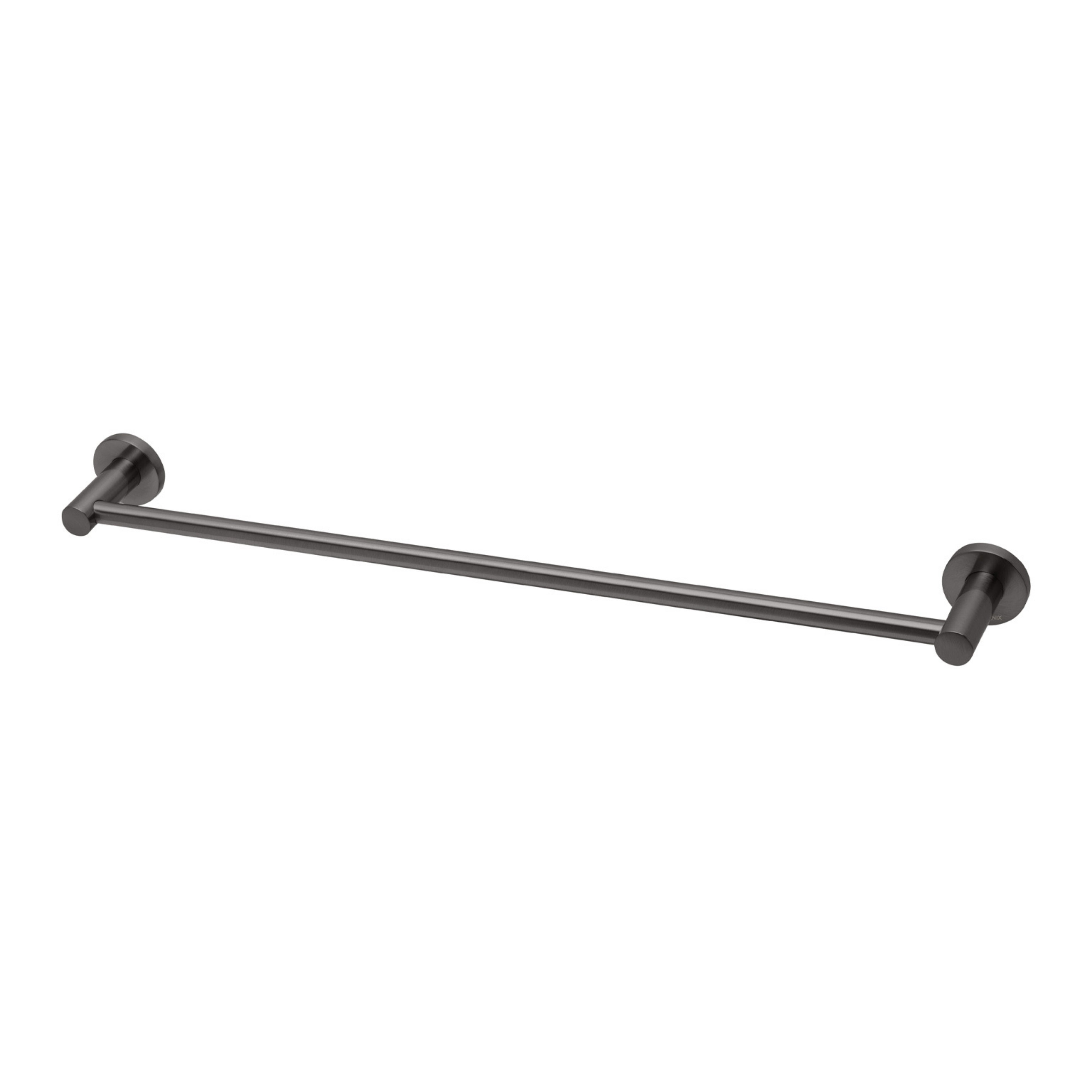 PHOENIX RADII SINGLE NON-HEATED TOWEL RAIL SQUARE PLATE 600MM BRUSHED CARBON