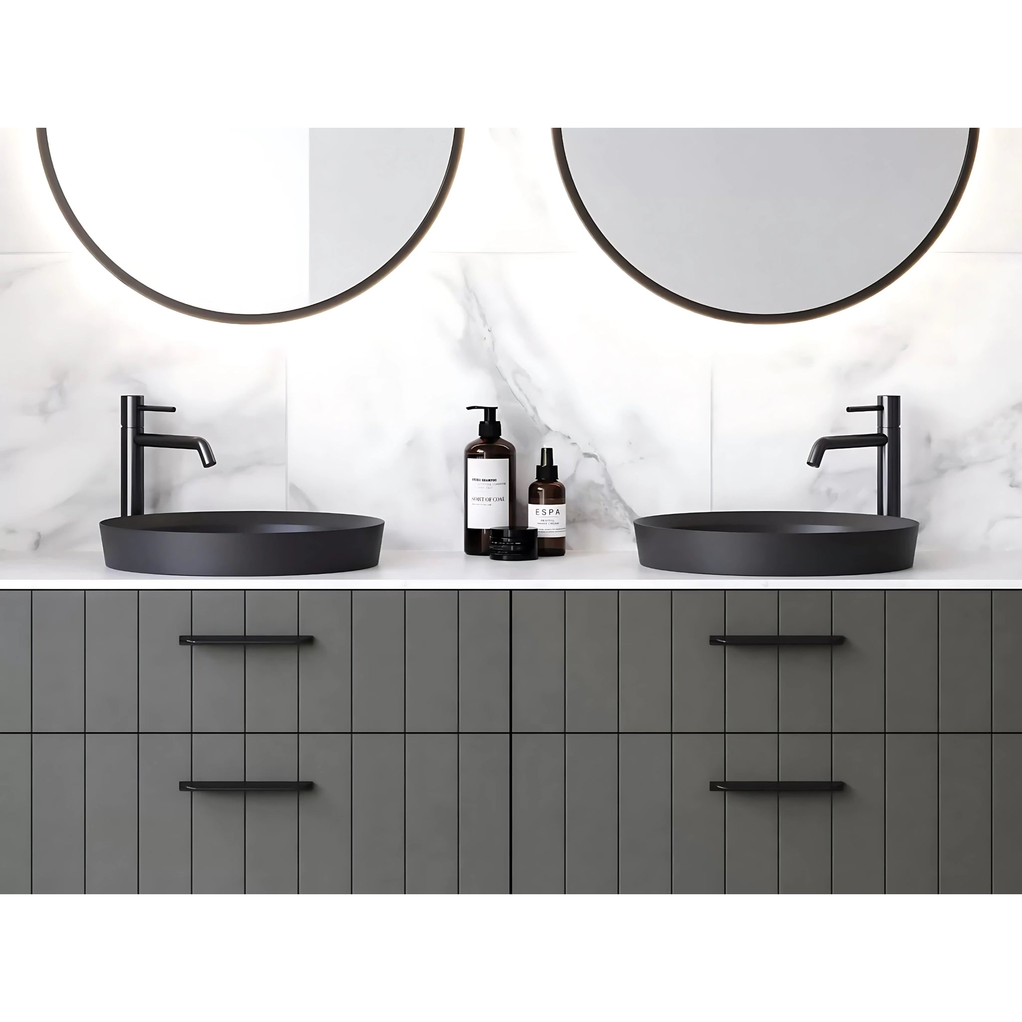 TIMBERLINE RADIUS INSET BASIN MATTE BLACK 400MM