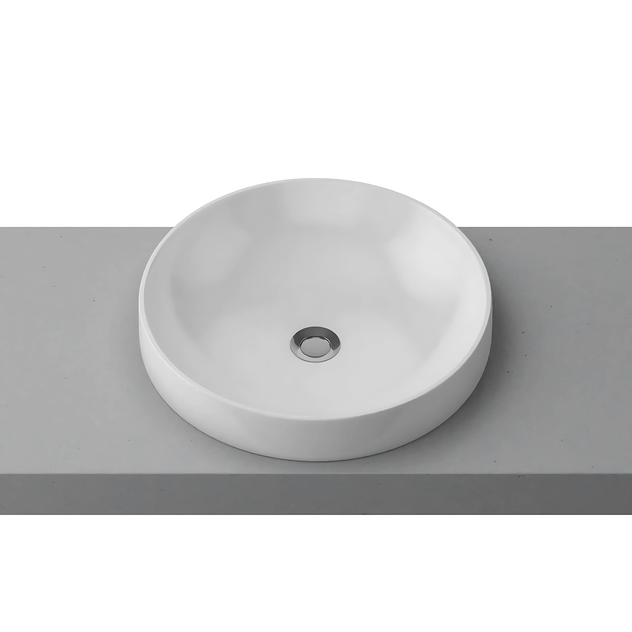 TIMBERLINE RADIUS INSET BASIN GLOSS WHITE 400MM