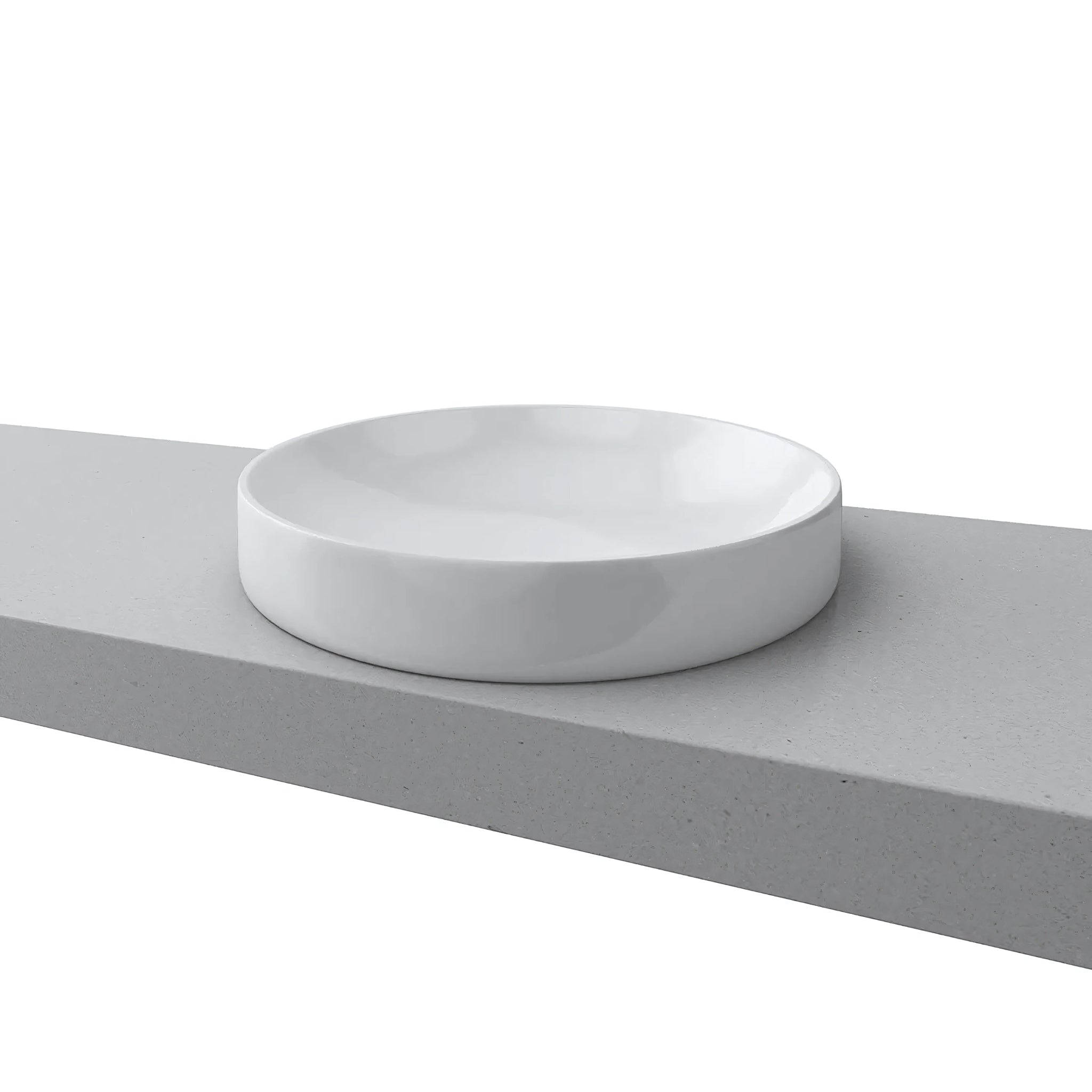 TIMBERLINE RADIUS INSET BASIN GLOSS WHITE 400MM
