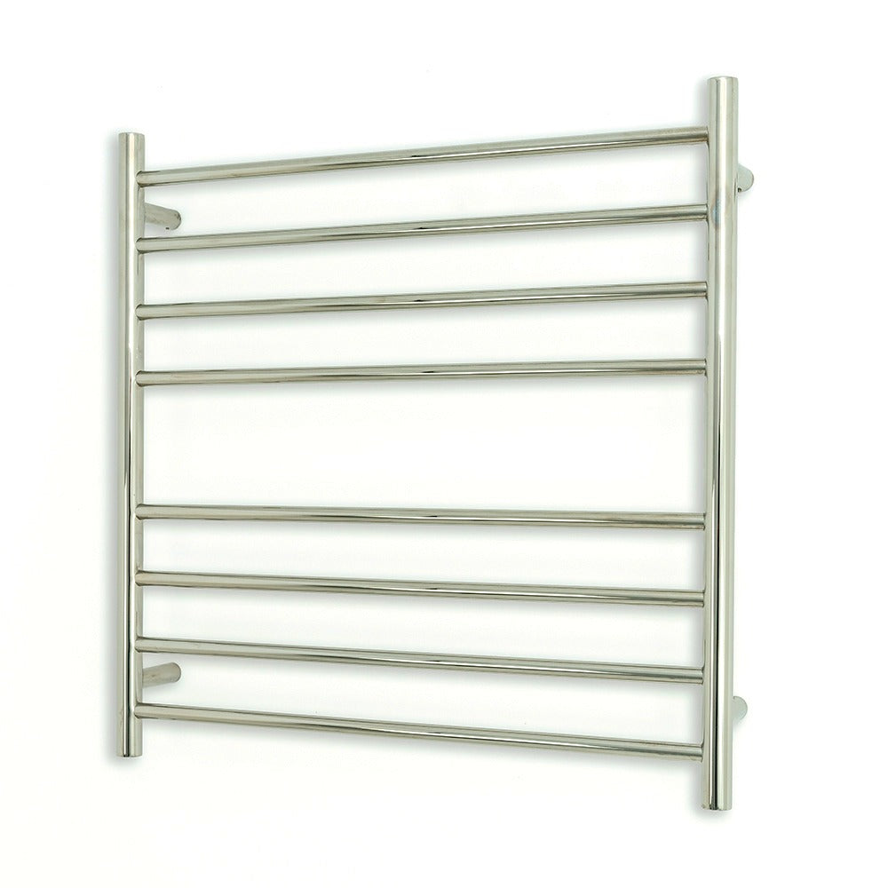 RADIANT HEATING 8-BARS ROUND HEATED TOWEL RAIL CHROME 750MM