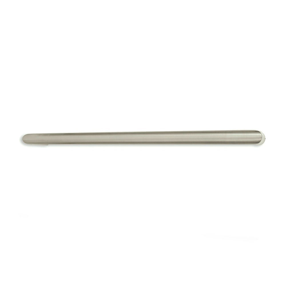 RADIANT HEATING NON-HEATED ROUND SINGLE TOWEL RAIL COOL BRUSHED NICKEL 650MM