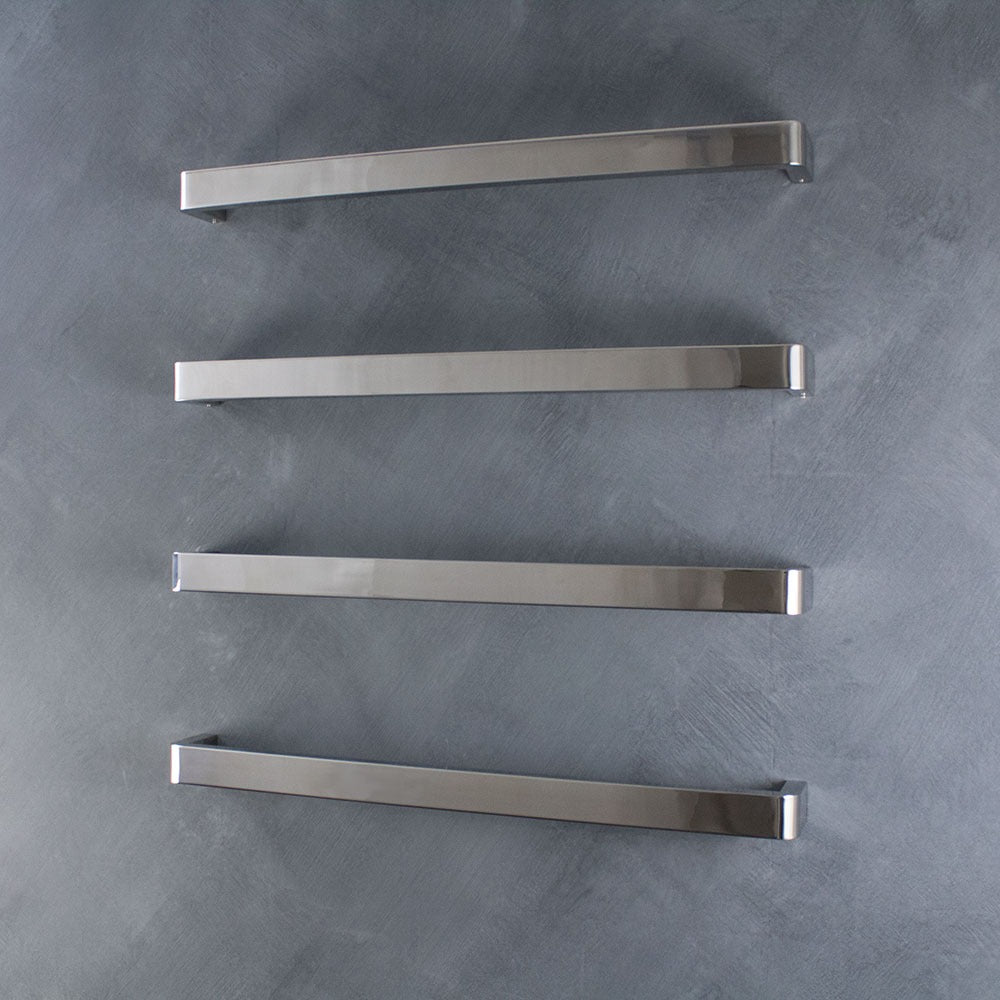 RADIANT HEATING VAIL CURVED HEATED SINGLE TOWEL RAIL CHROME 650MM