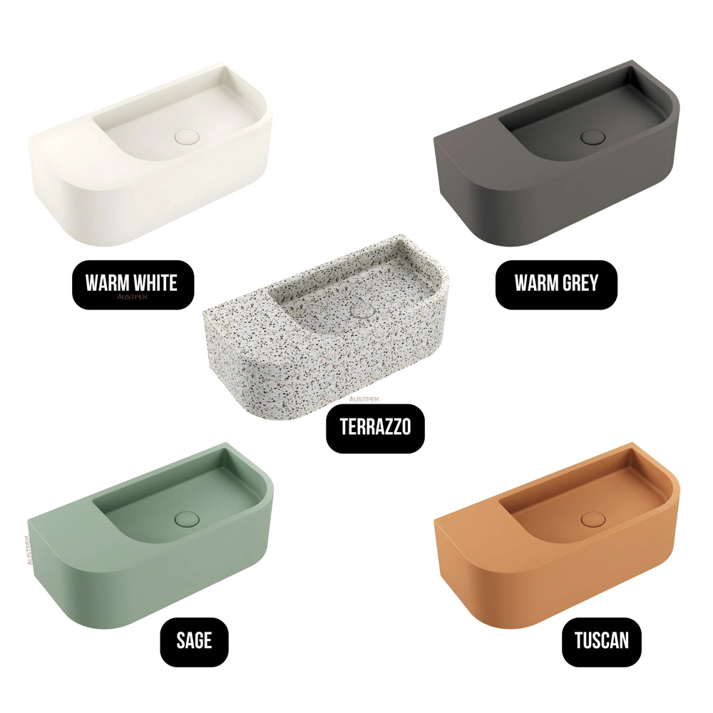 FIENZA BLANCA CONCRETE WALL HUNG BASIN TUSCAN 650MM