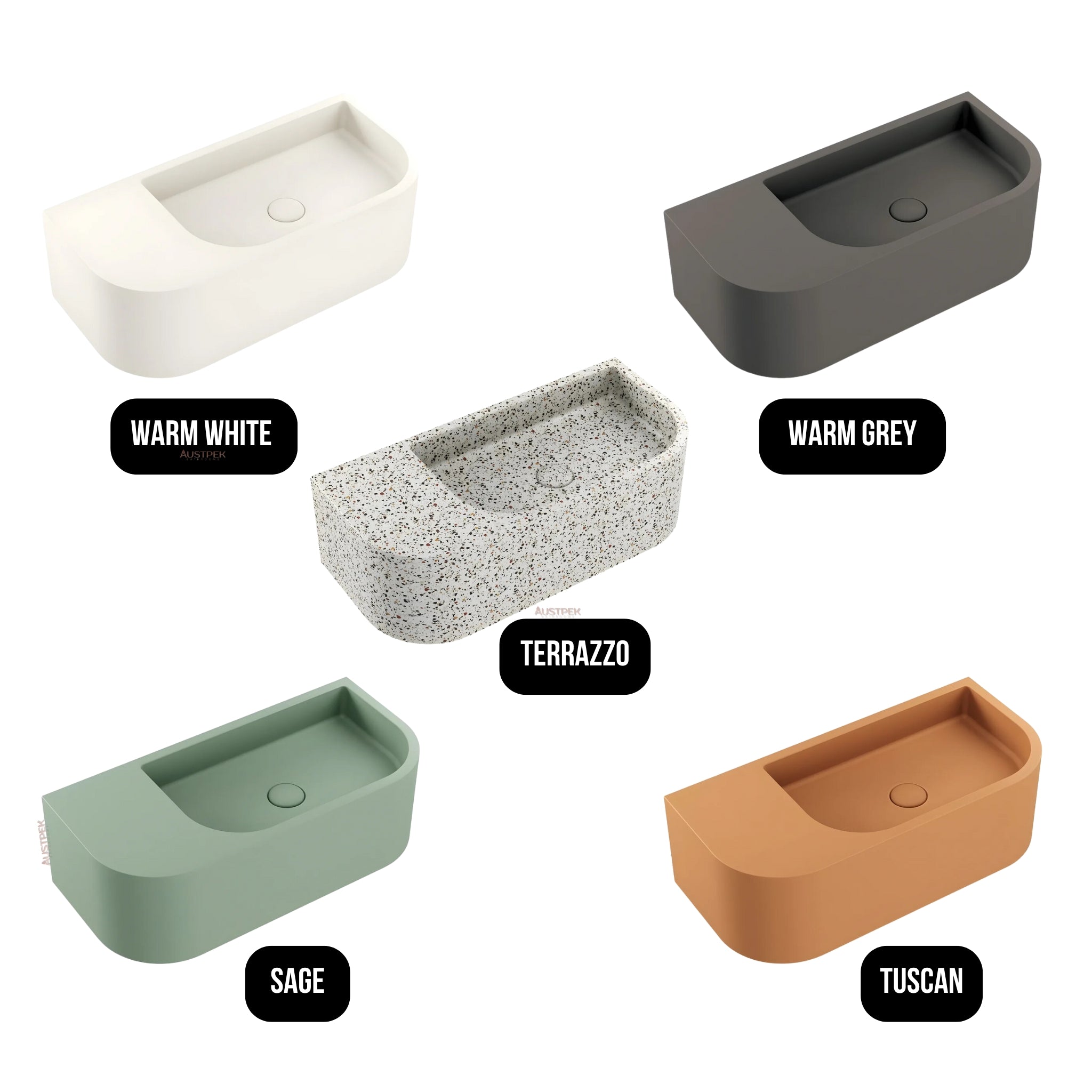 FIENZA BLANCA CONCRETE WALL HUNG BASIN WARM WHITE 650MM