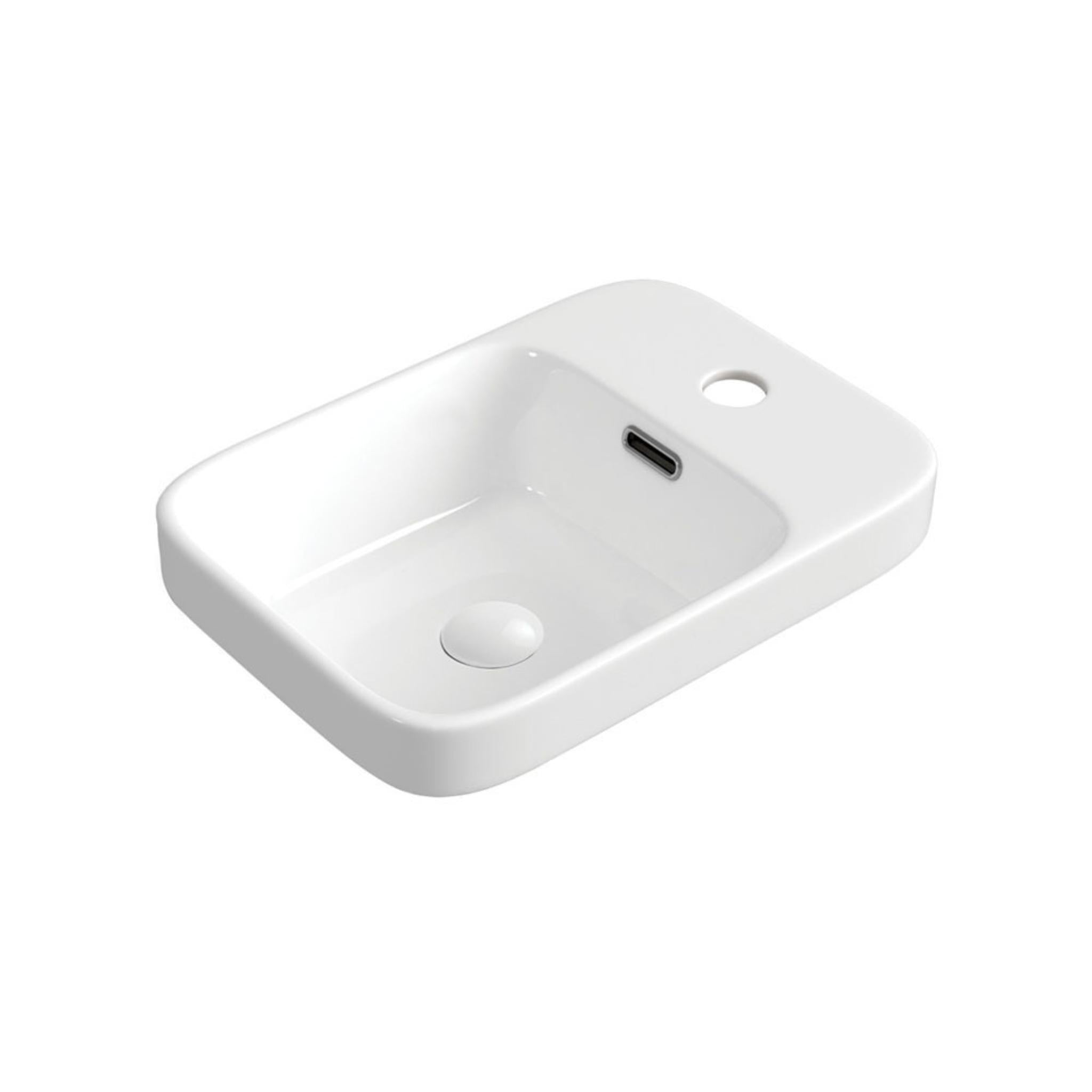 FIENZA PETRA MINI SEMI-INSET BASIN GLOSS WHITE 433MM
