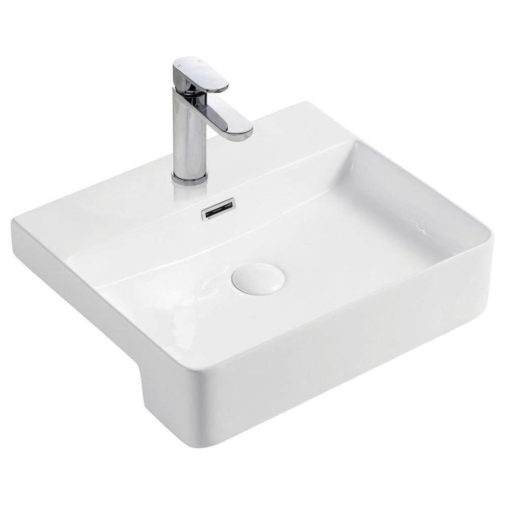 FIENZA PETRA SEMI-RECESSED BASIN GLOSS WHITE 500MM