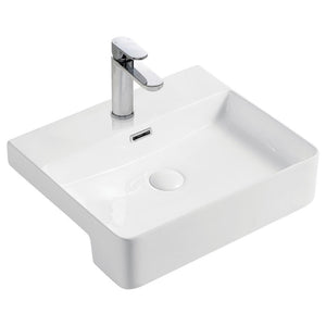 FIENZA PETRA SEMI-RECESSED BASIN GLOSS WHITE 500MM