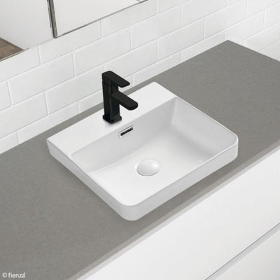 FIENZA PETRA SEMI-INSET BASIN GLOSS WHITE 420MM