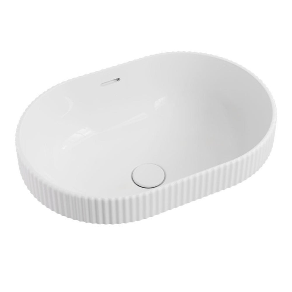 FIENZA ELEANOR OVAL SEMI-INSET BASIN GLOSS WHITE 555MM
